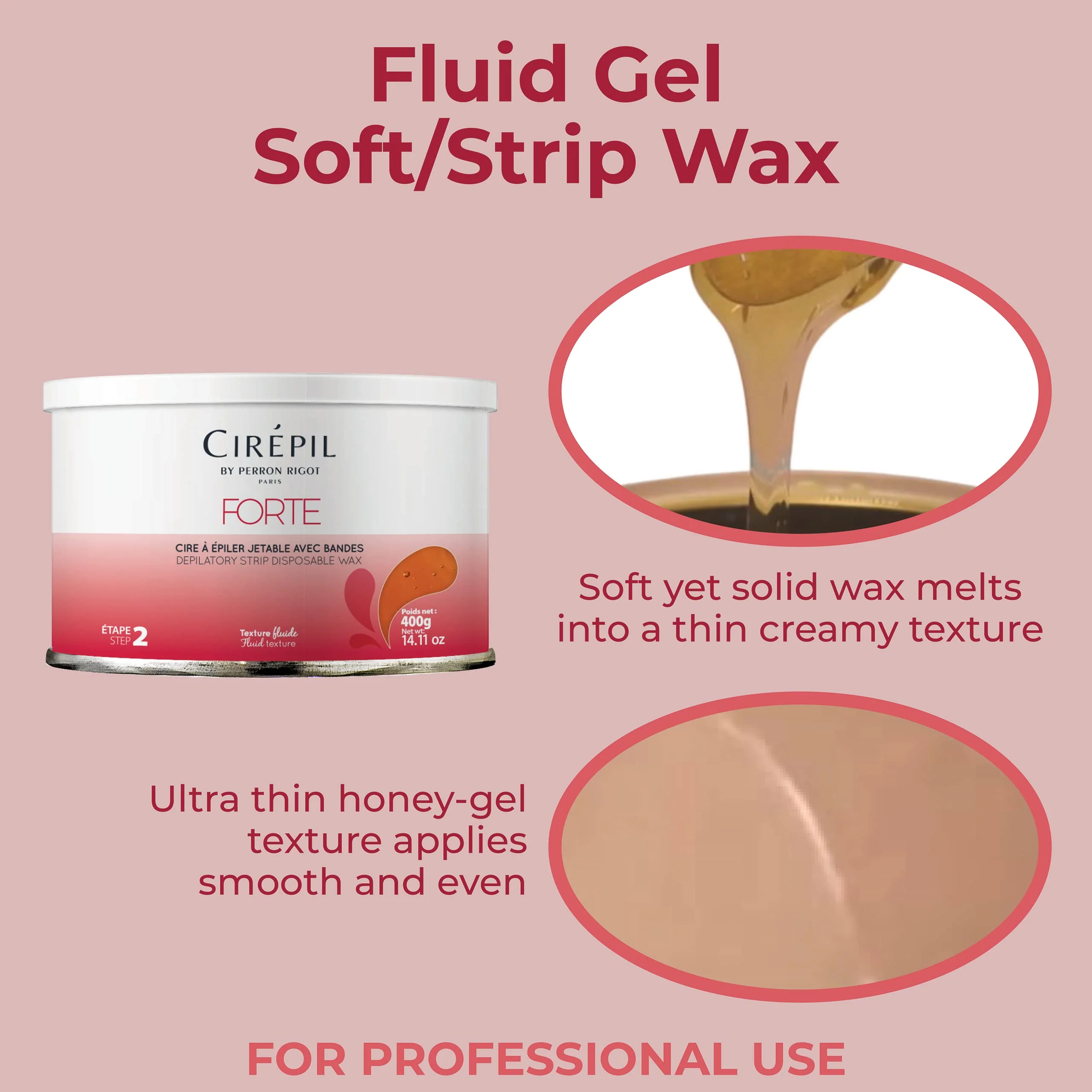 Cirepil - Forte - 400g / 14.11 oz Soft Wax Tin - Strong Strip Wax for Coarse & Resistant Hair - Classic Honey Texture - Effective for Men & Women Body Waxing - Image 4