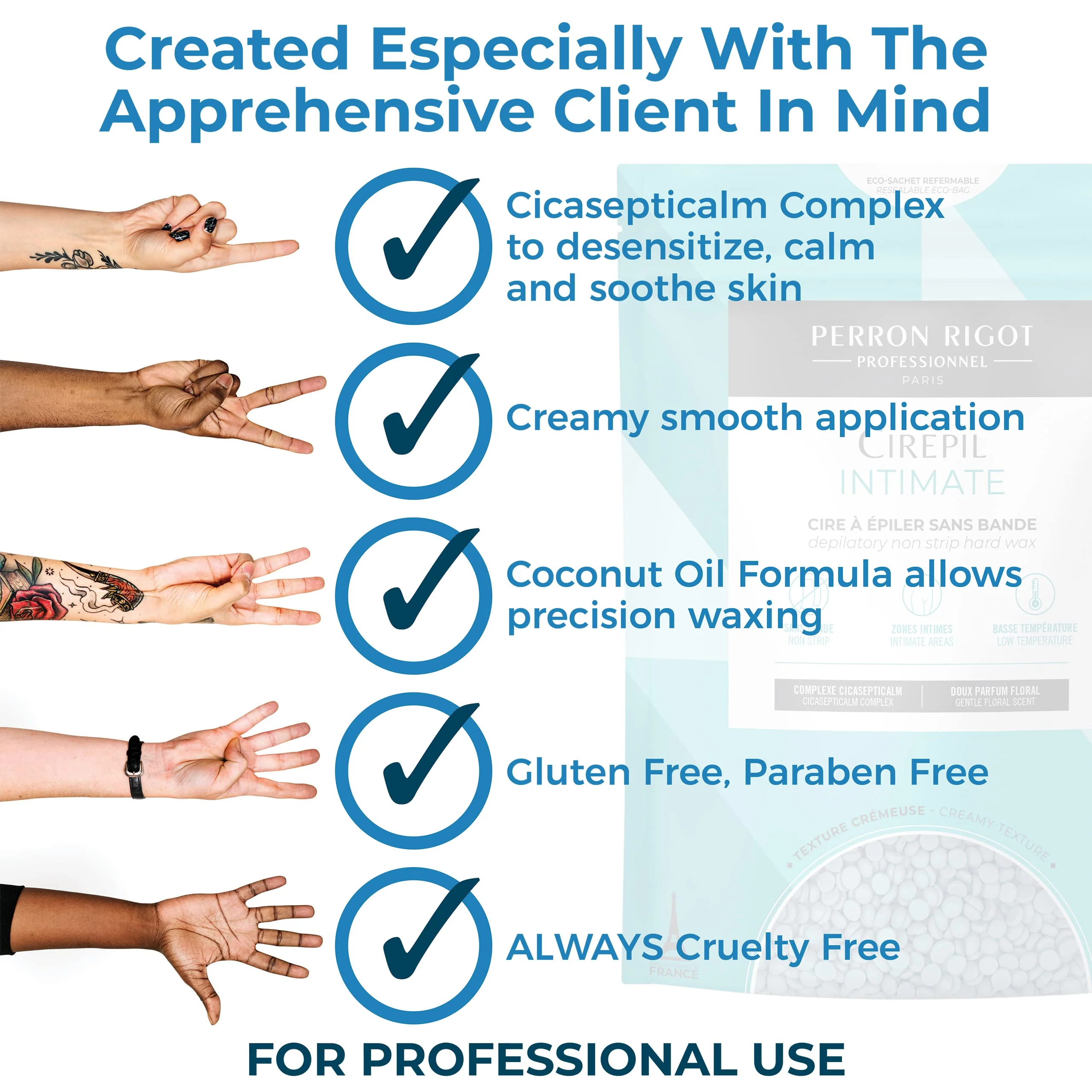 Cirepil - Intimate - 800g / 28.22 oz Hard Wax Beads Bag - With Cicasepticalm & Coconut Oil - Specialized for Brazilian & Bikini Waxing - Creamy Anti-Bump Hair Removal for Sensitive Areas - Refill Bag - Image 7