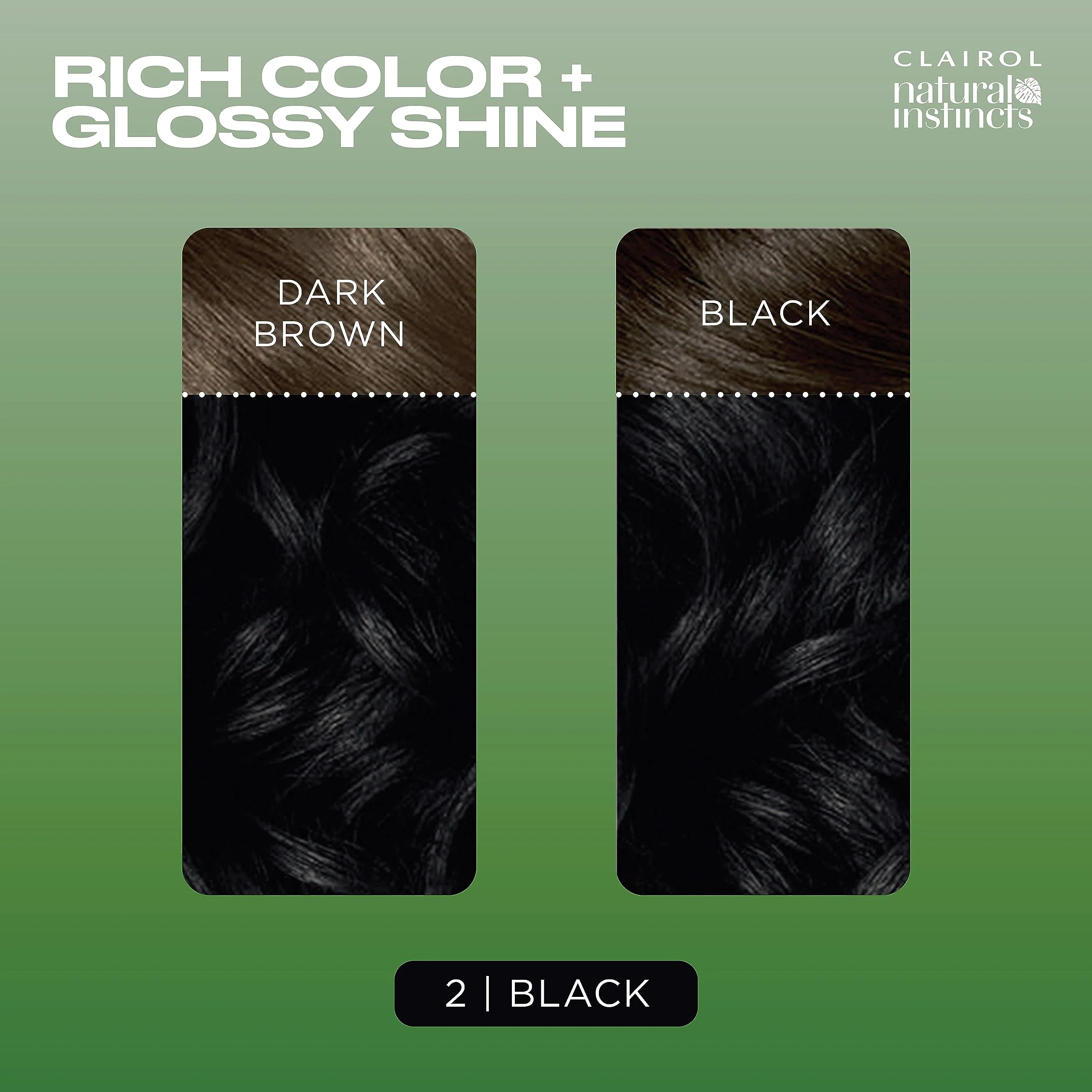 Clairol Natural Instincts Demi-Permanent Hair Dye, 2 Black Hair Color, Pack of 3 - Image 4