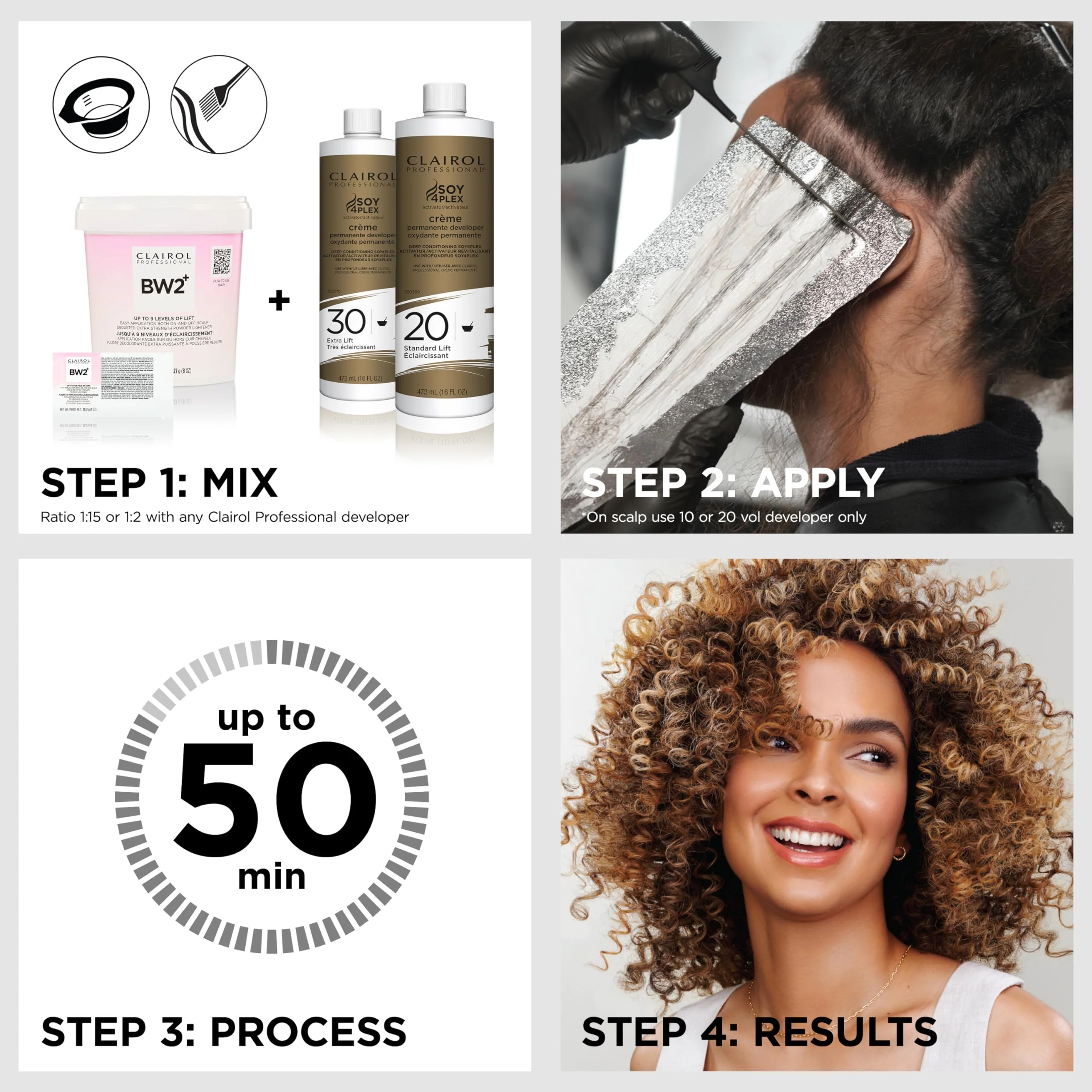 Clairol Professional BW2+ Dedusted Extra Strength Powder Lightener for Hair Highlights, 1 oz. - Image 7