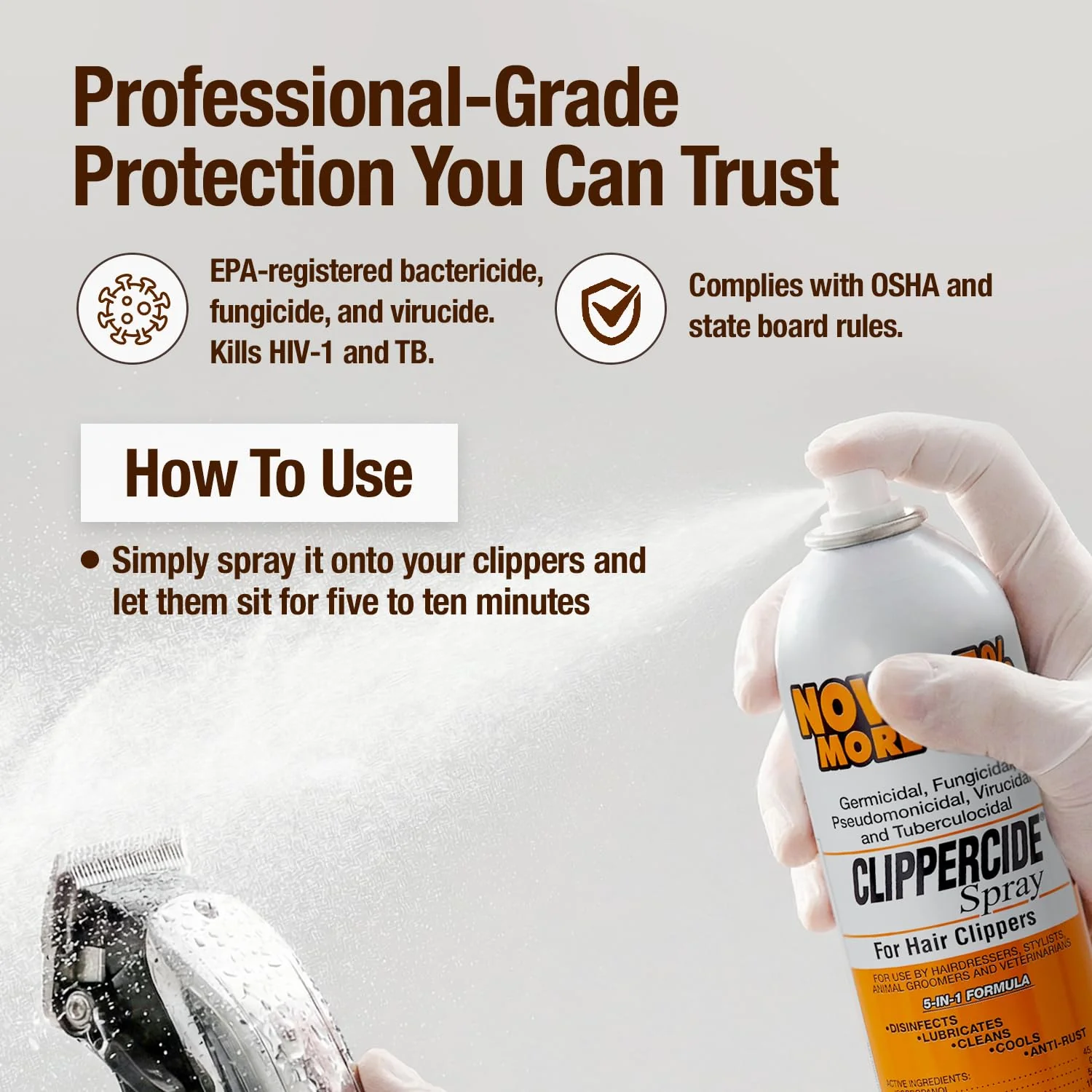 Clippercide Disinfectant Spray 15 Ounce Size (354ml) (2 Pack) - Image 3