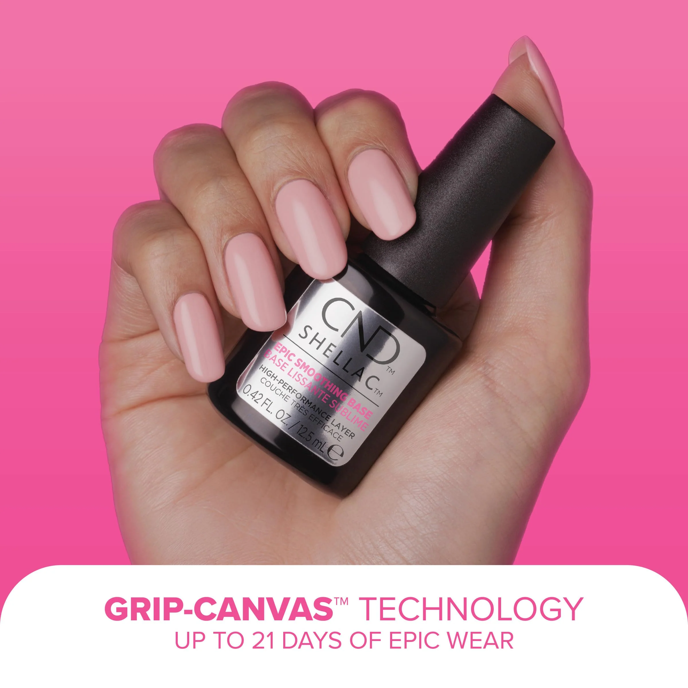 CND SHELLAC Epic Smoothing Gel Nail Base Coat, Strengthening Formula for Long Lasting Wear, 10x Thicker Appearance than Original, 0.42 fl oz - Image 5