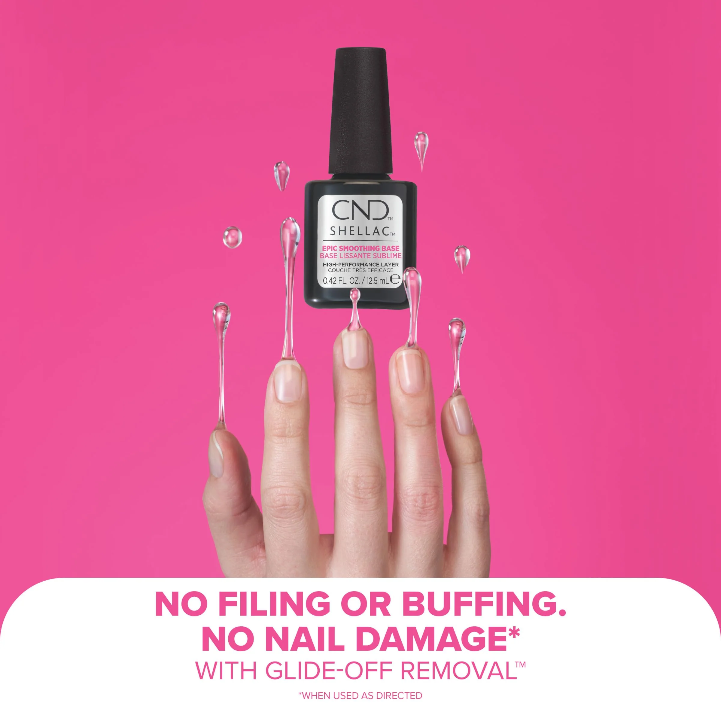 CND SHELLAC Epic Smoothing Gel Nail Base Coat, Strengthening Formula for Long Lasting Wear, 10x Thicker Appearance than Original, 0.42 fl oz - Image 6