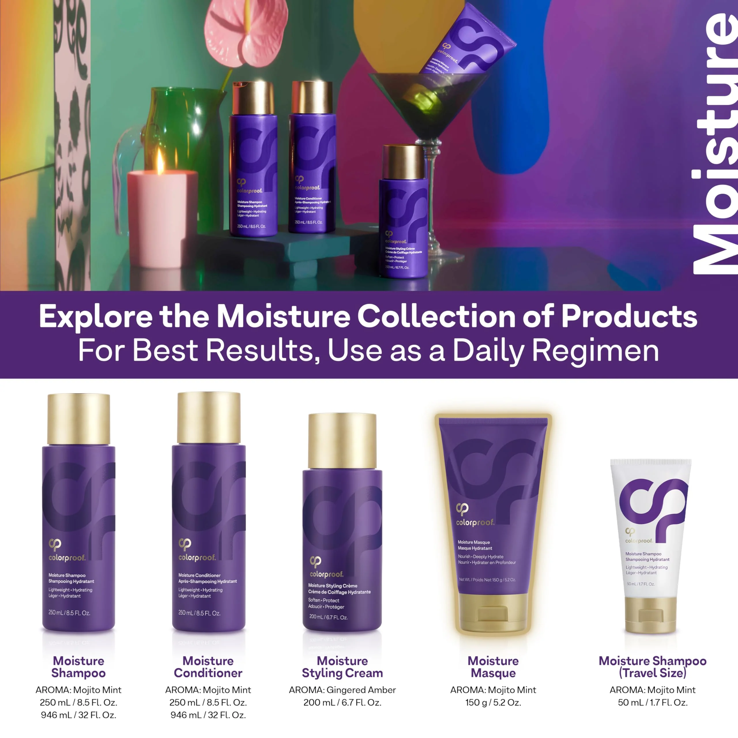 Colorproof Moisture Masque 5.2FL.Oz. Hydrating Moisturizing Deep Conditioner for Color-Treated Hair, Mojito Mint Scent - Image 8
