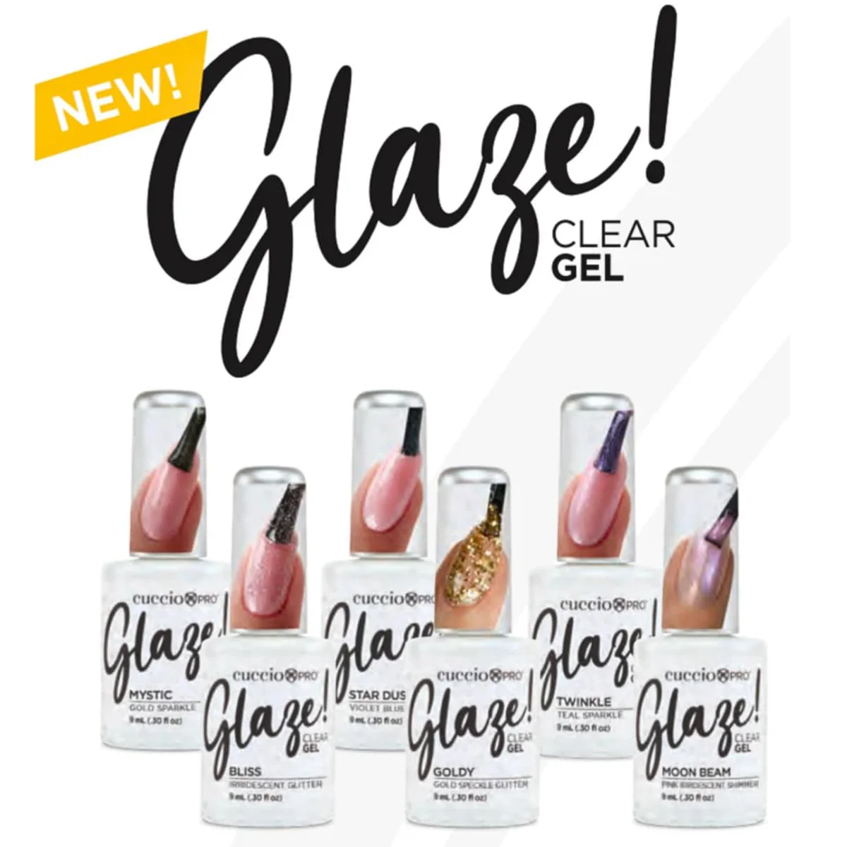 Cuccio Glaze Gel Nail Polish, Mystic (Gold Sparkle) – Soak-Off LED/UV Cured, Long-Lasting 12-Free Vegan Formula, 0.50 oz - Image 2