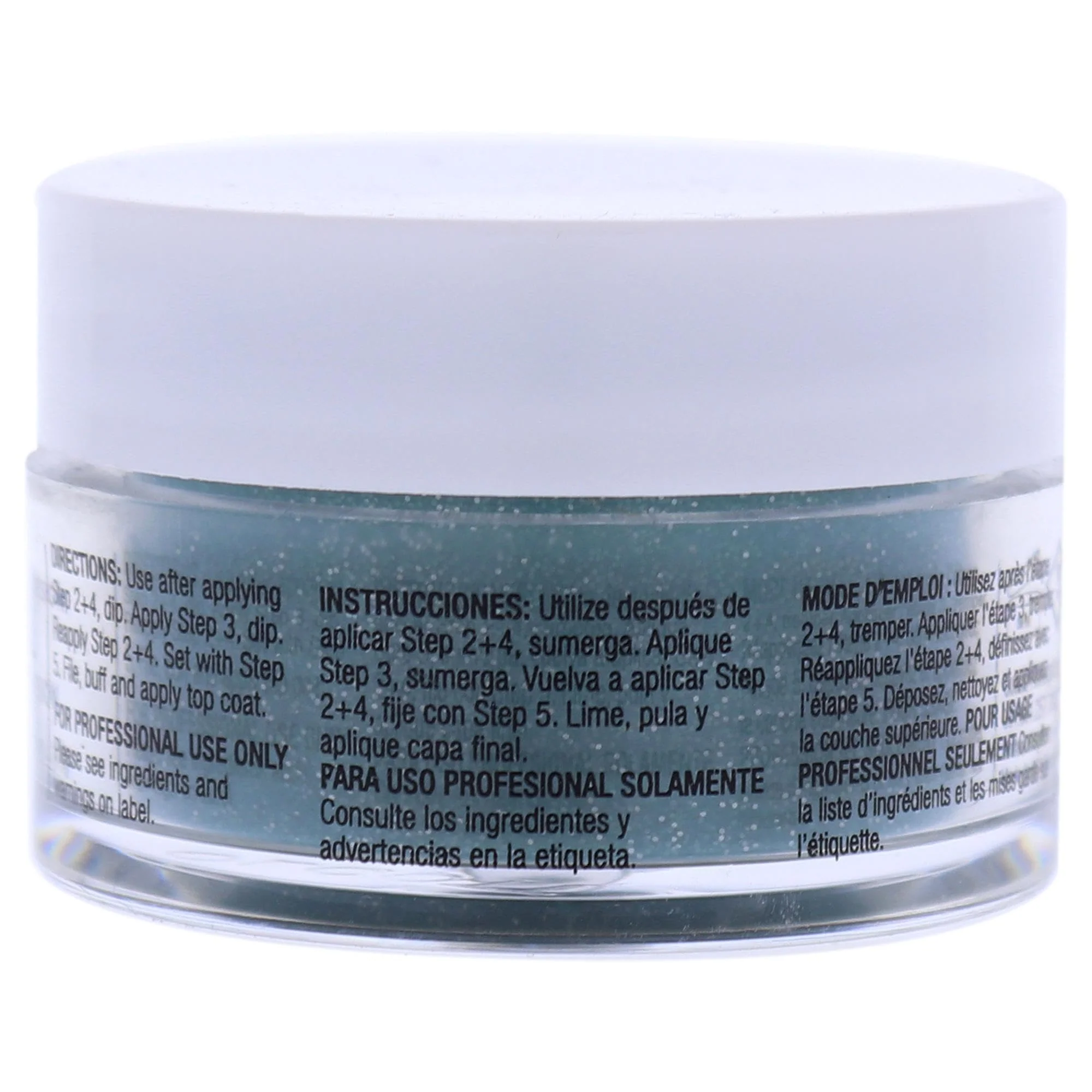 Cuccio Green Glitter with Blue Undertones Dipping Powder 14g - Image 2
