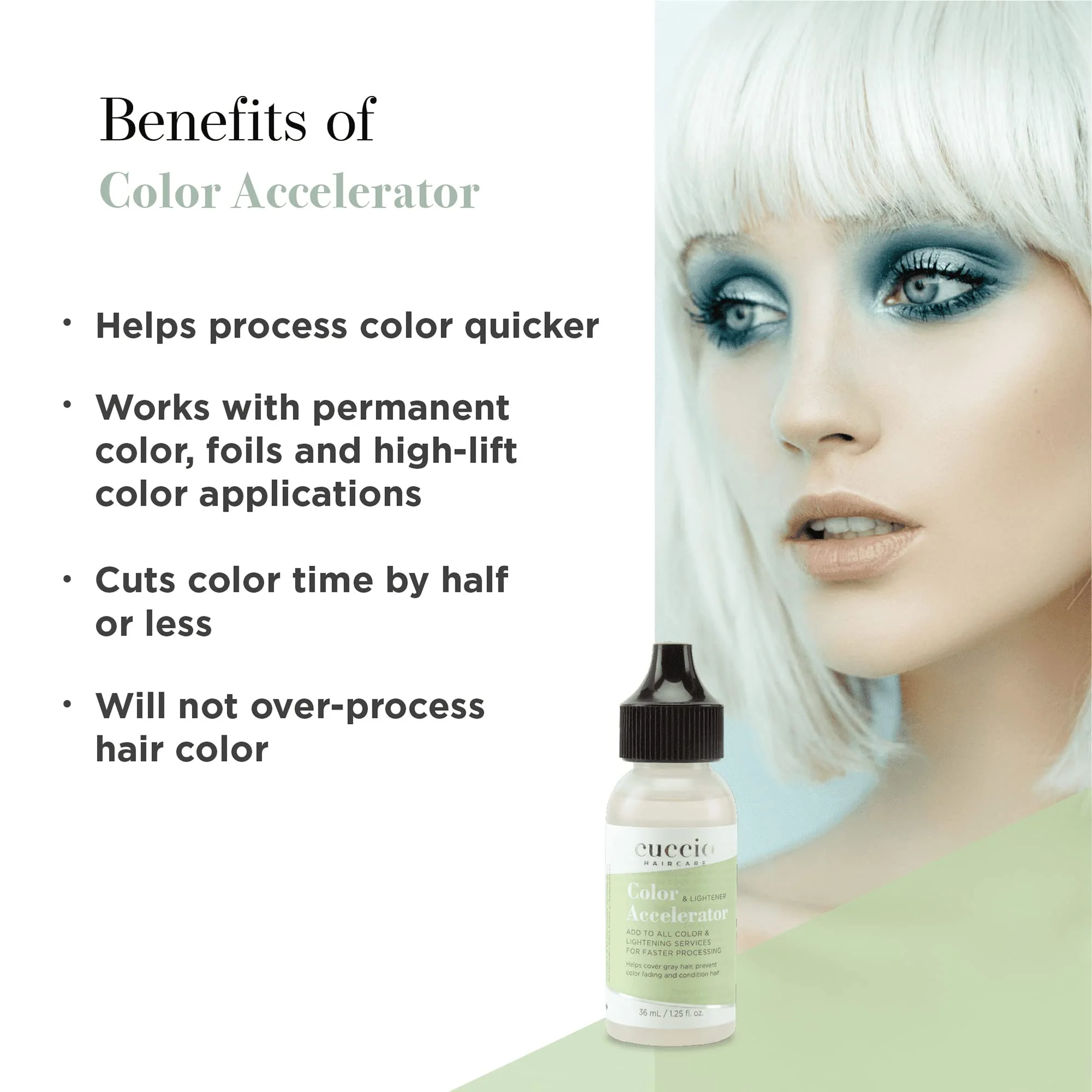 Cuccio Haircare Color And Lightener Accelerator - Cuts Process In Half - Provides Excellent Gray Coverage - Prevents Color Fading - Works With 10 To 60 Volume Peroxide - Cruelty Free - 1.25 Oz - Image 2