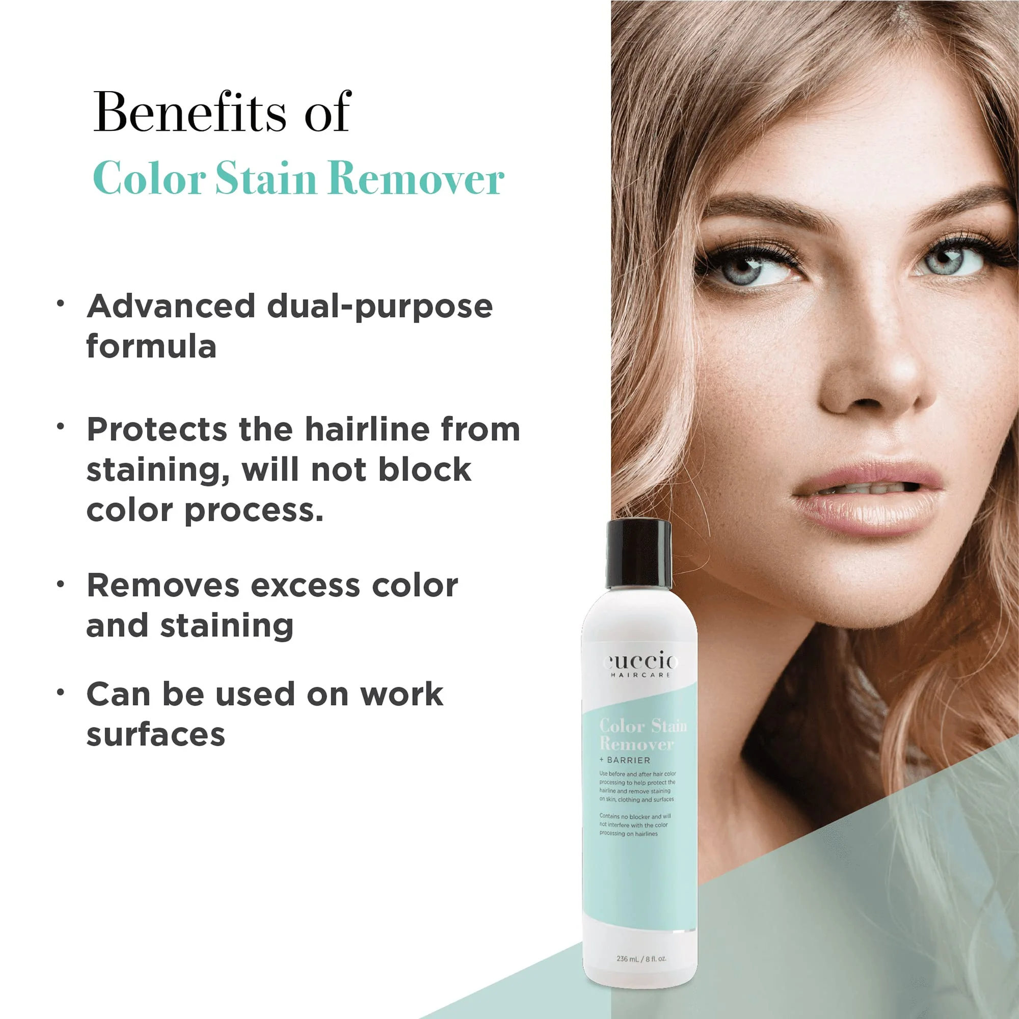 Cuccio Haircare Color Stain Remover Plus Barrier - Serves Dual Purpose - Protects Hairline And Skin - Removes Excess Color From Clothes And Nail Cuticles - Gentle On Skin - Cruelty Free - 8 Oz - Image 2