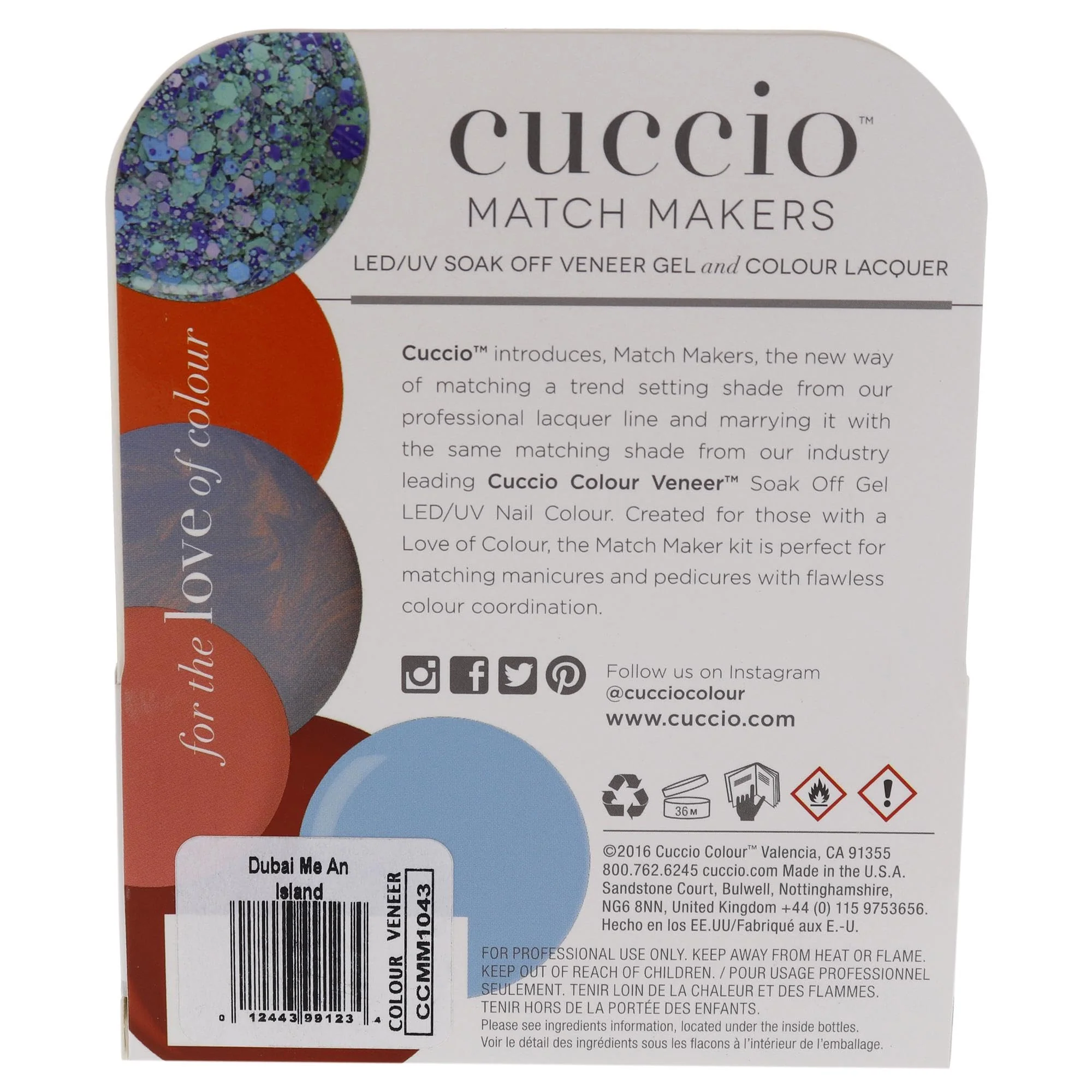 Cuccio Matchmaker Nail Lacquer & Gel Polish, Dubai Me An Island Green, 2 pc (I0098367) - Image 2