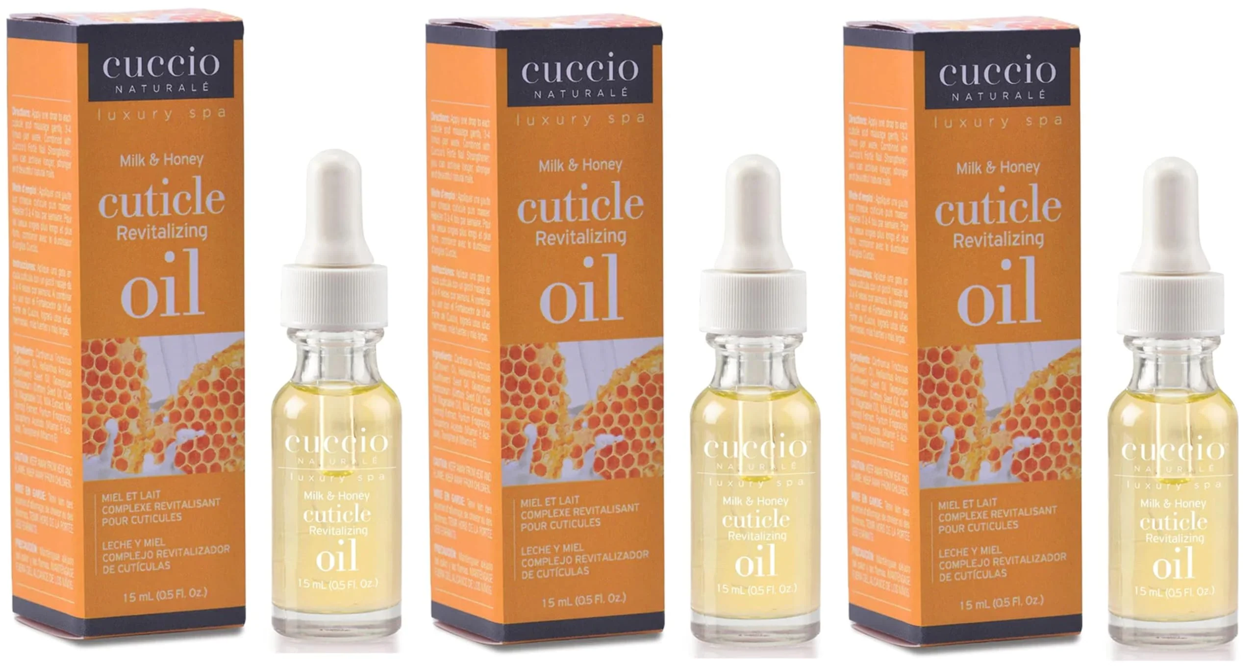 Cuccio Milk & Honey Cuticle Revitalizer Complex Oil 0.5 oz (3 Pieces)