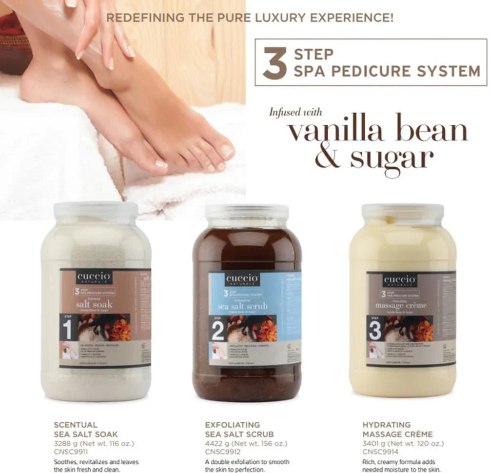 Cuccio Naturale Scentual Salt Soak 116 oz – Vanilla Bean & Sugar – Step 1 Spa Pedicure System – Hydrating Exfoliating Foot Soak with Sea Salts – Softens, Soothes & Refreshes Skin – Resealable Tub - Image 3