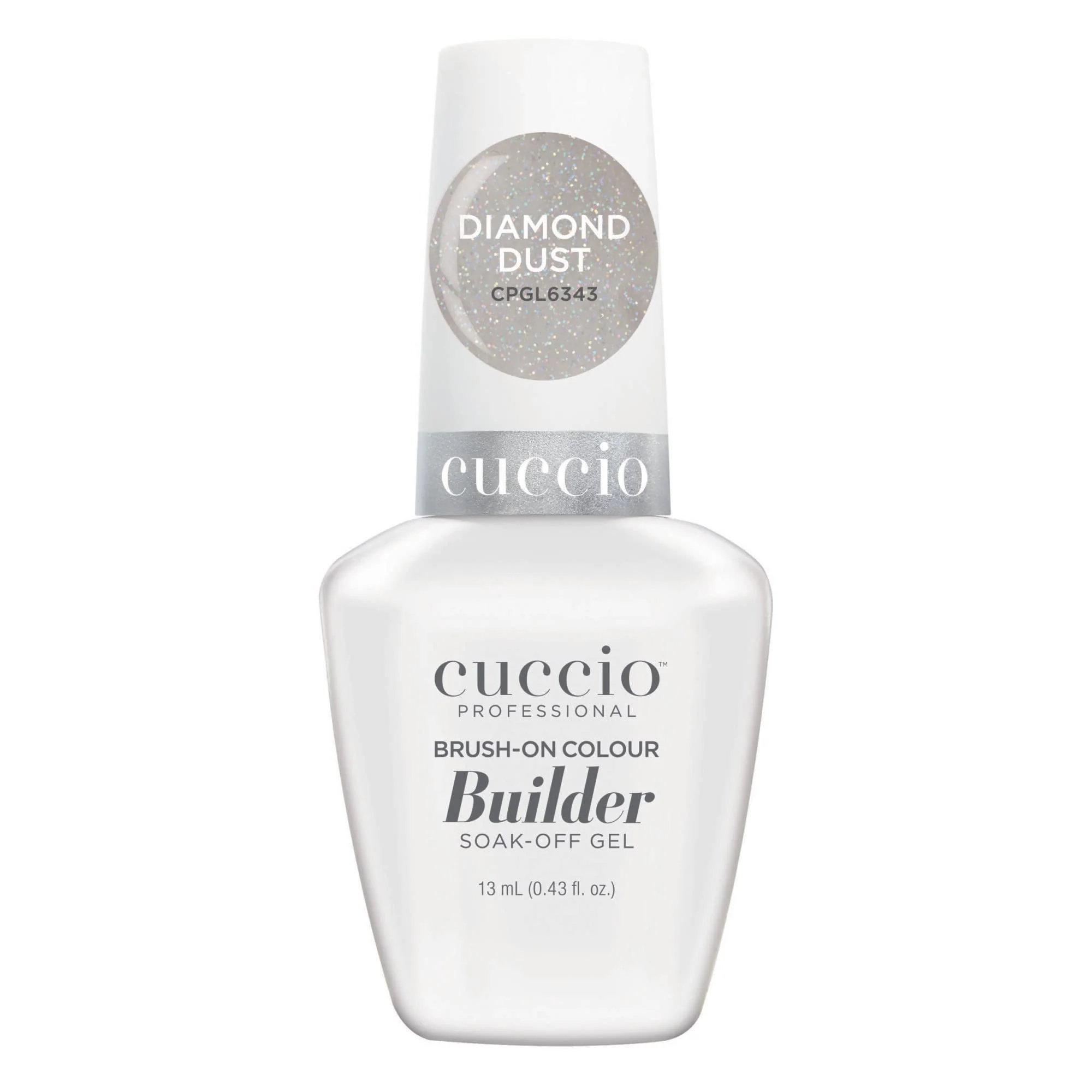 Cuccio Pro Brush-On Colour Builder Soak Off Gel - LED and UV Self-Leveling Lightweight Formula - Camouflages Re-Growth and Corrects Uneven Nail Beds - Base Coat - Diamond Dust - 0.43 oz