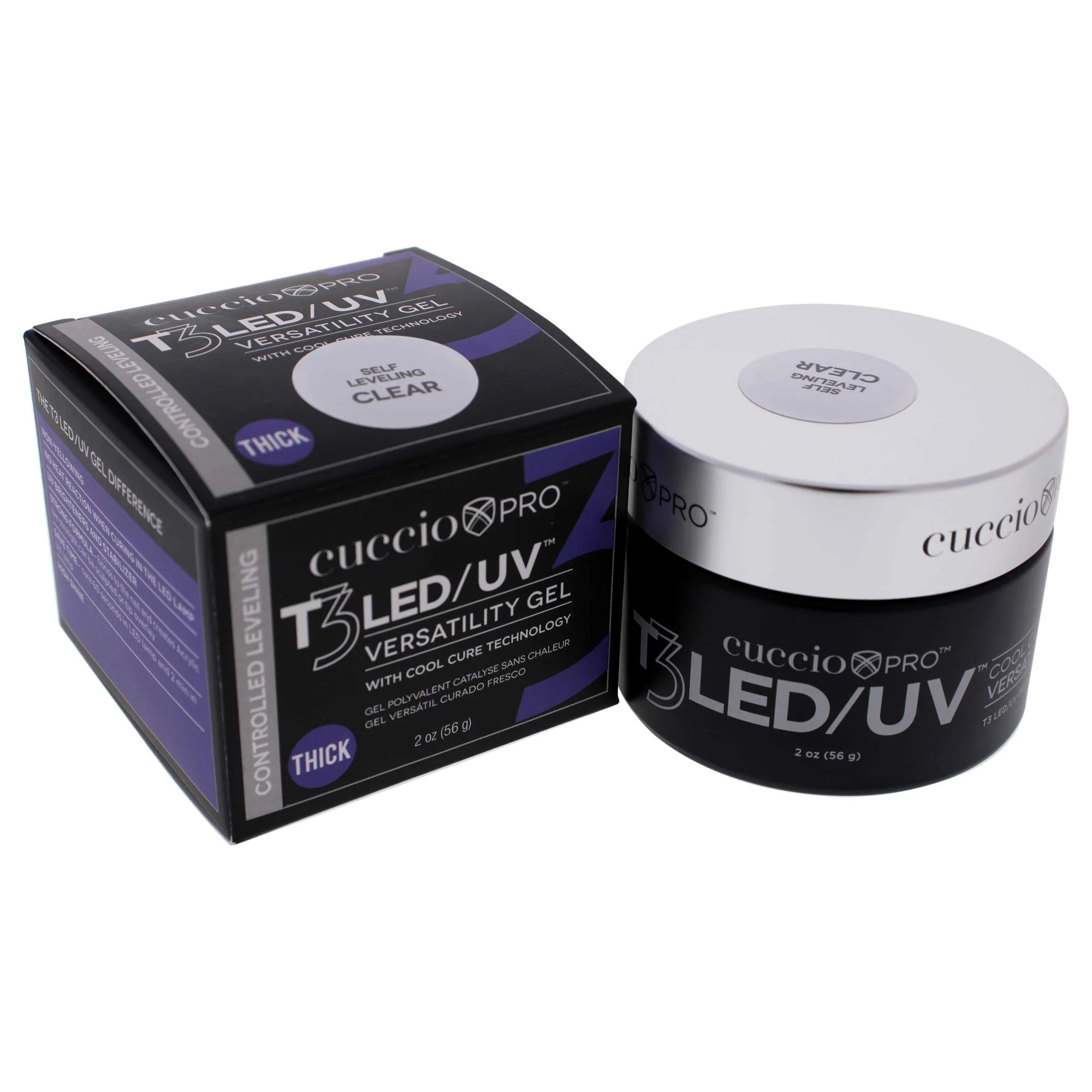 Cuccio Pro T3 LED/UV Cool Cure Versatility Gel - Controlled Levelling - Incredibly Flexible - Strong Adhesion - Thick Viscosity - Fast Application - Quick Cure - Clear - 2 Oz Nail Gel - Image 4