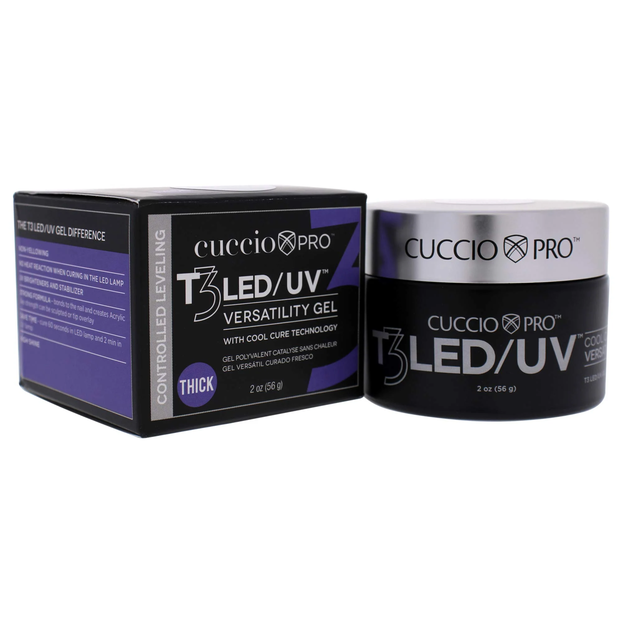 Cuccio Pro T3 LED/UV Cool Cure Versatility Gel - Controlled Levelling - Incredibly Flexible - Strong Adhesion - Thick Viscosity - Fast Application - Quick Cure - White - 2 Oz Nail Gel - Image 3