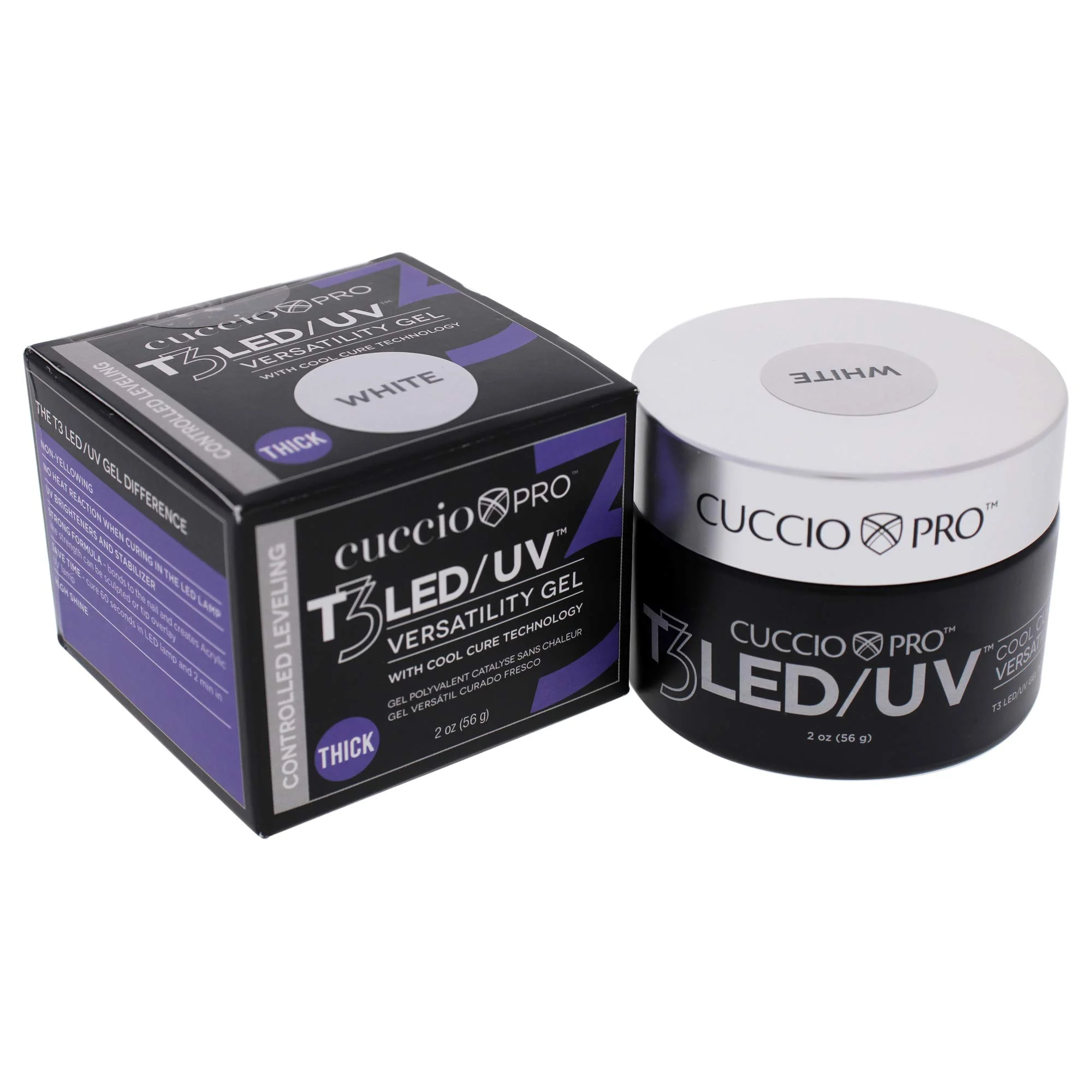 Cuccio Pro T3 LED/UV Cool Cure Versatility Gel - Controlled Levelling - Incredibly Flexible - Strong Adhesion - Thick Viscosity - Fast Application - Quick Cure - White - 2 Oz Nail Gel - Image 4