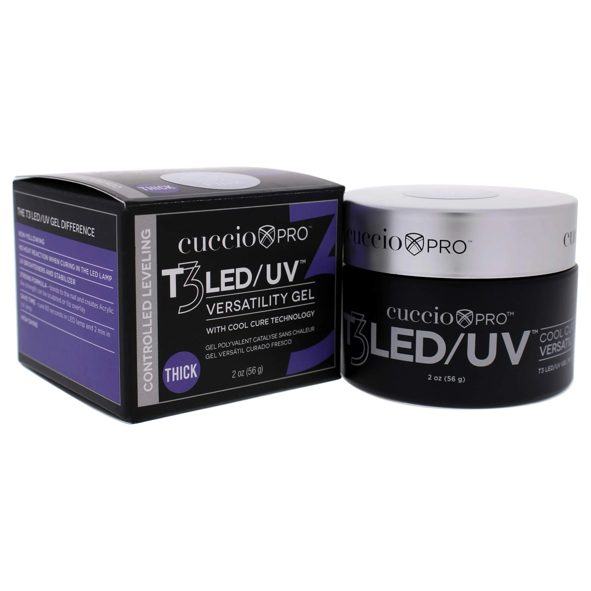 Cuccio Pro T3 LED/UV Cool Cure Versatility Gel - Self-Levelling Gel With Calcium - Incredibly Flexible - Strong Adhesion - High Shine Finish - Fast Application - Opaque Petal Pink - 2 Oz Nail Gel - Image 3