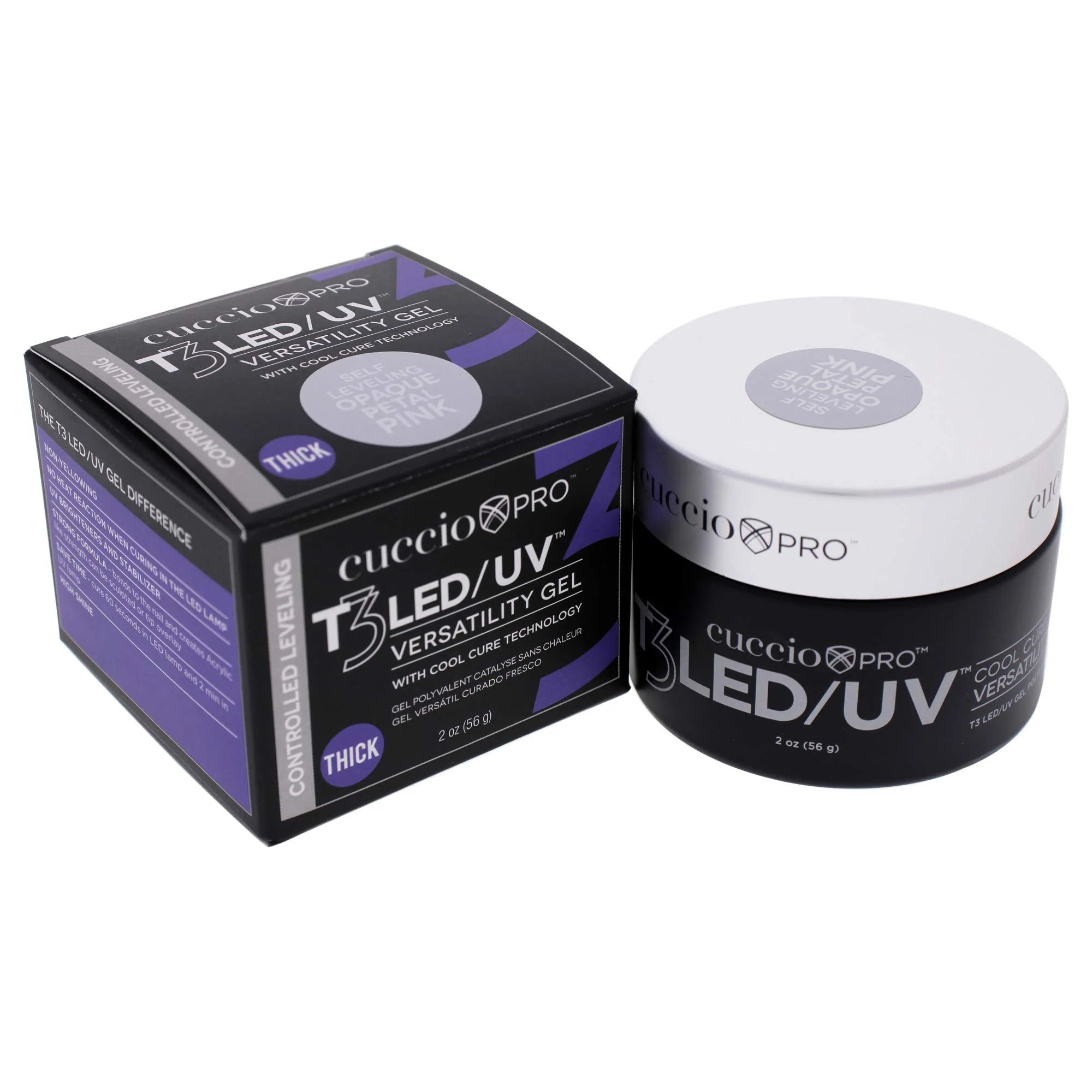 Cuccio Pro T3 LED/UV Cool Cure Versatility Gel - Self-Levelling Gel With Calcium - Incredibly Flexible - Strong Adhesion - High Shine Finish - Fast Application - Opaque Petal Pink - 2 Oz Nail Gel - Image 4