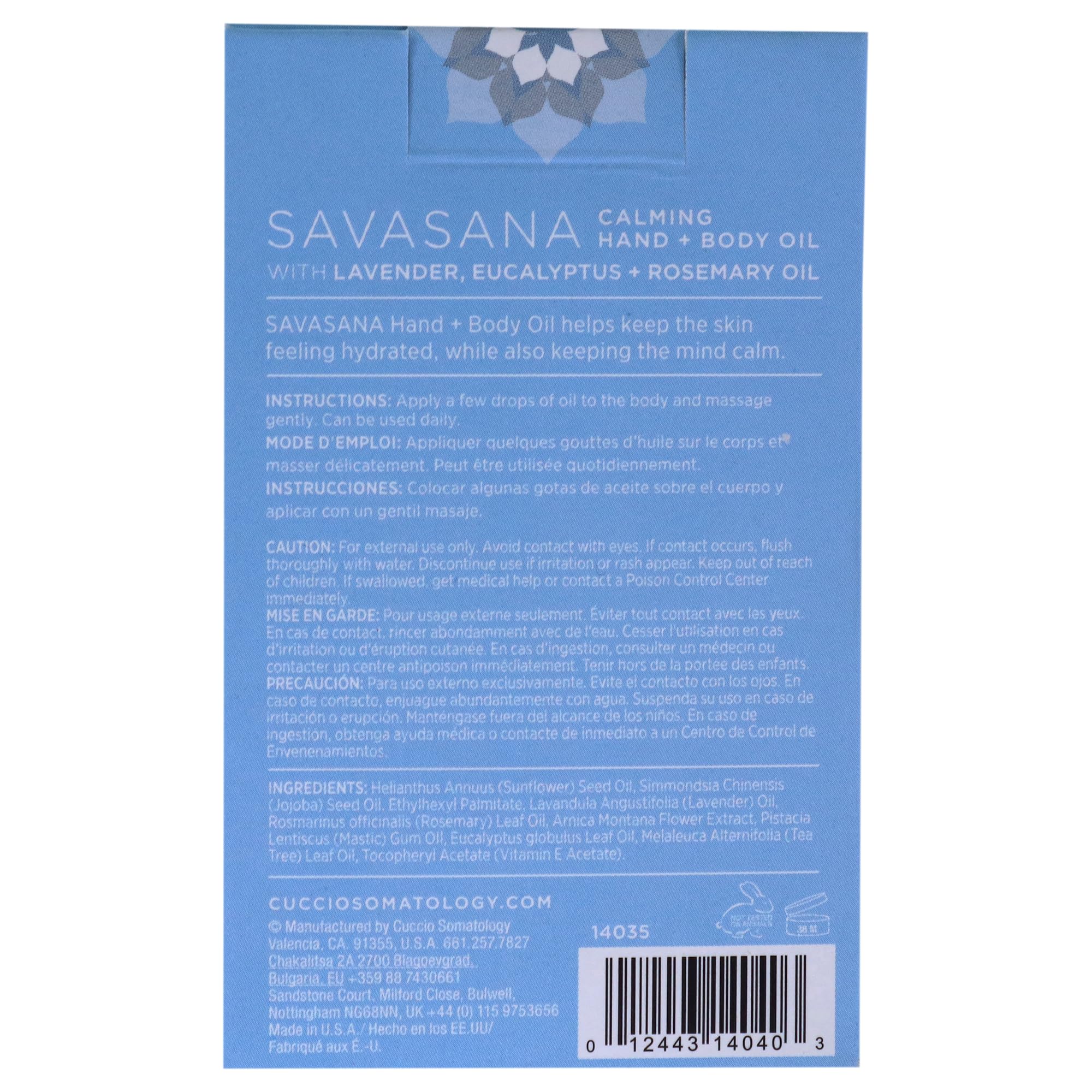 cuccio SOMATOLOGY Savasana Calming Hand and Body Oil - Intensely Moisturizing And Hydrating Blend - Made With Lavender, Eucalyptus, And Rosemary Oils - Soothe Your Mind And Nourish Your Body - 2.5 Oz - Image 6