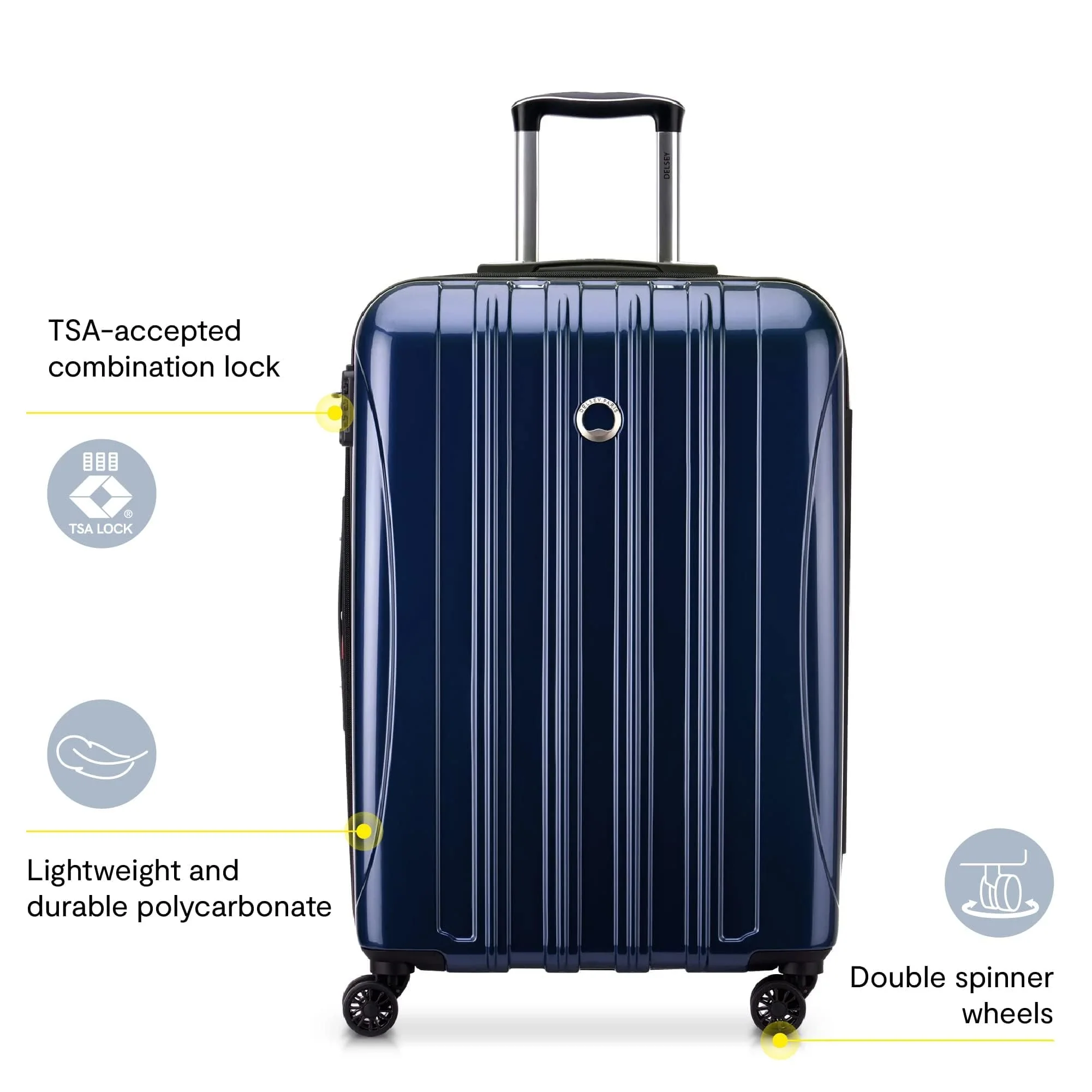 DELSEY PARIS Helium Aero Hardside Expandable Luggage with Spinner Wheels, Peony Pink, Carry-On Plus 21 Inch - Image 5