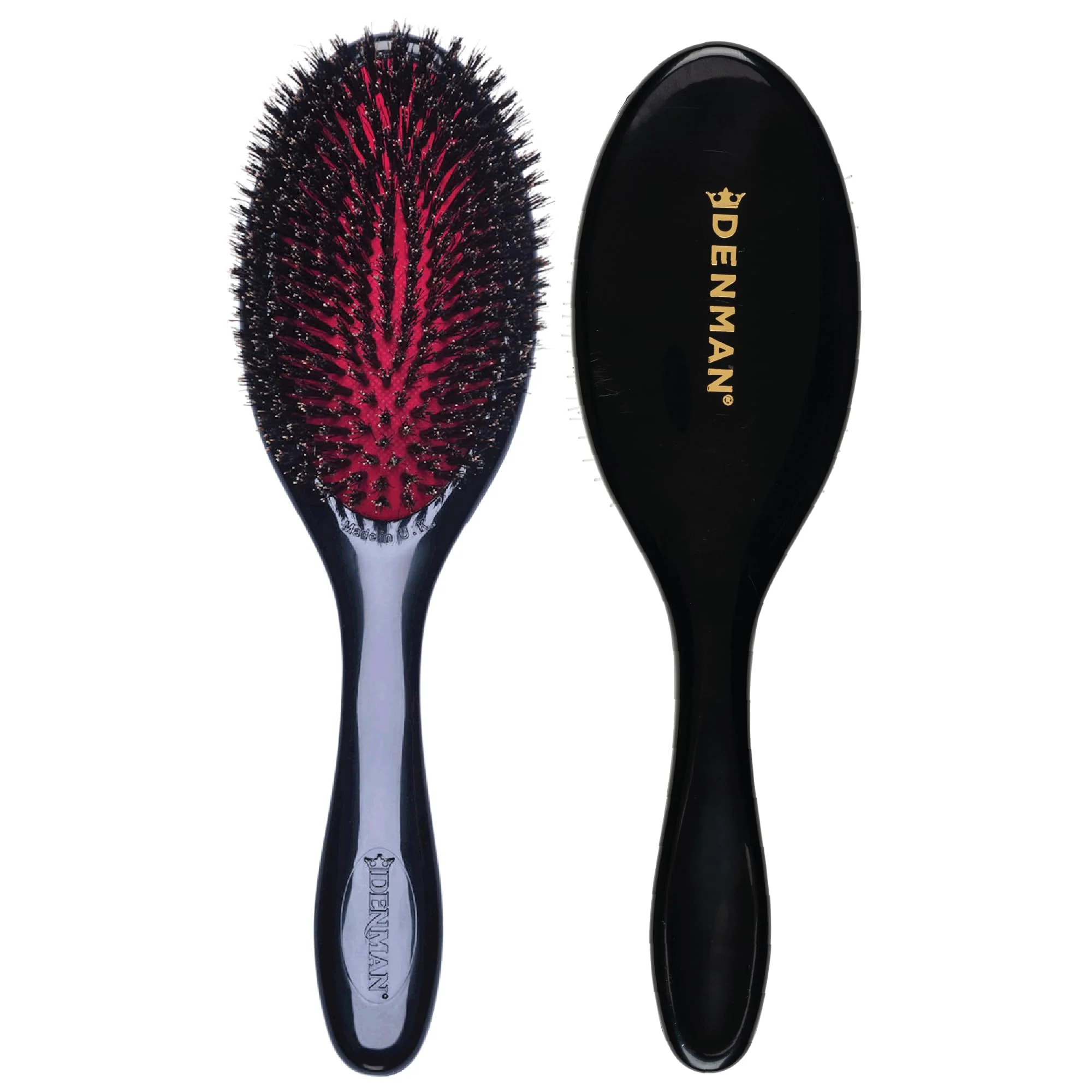 Denman Natural Bristle Grooming Brush, Medium - Image 2