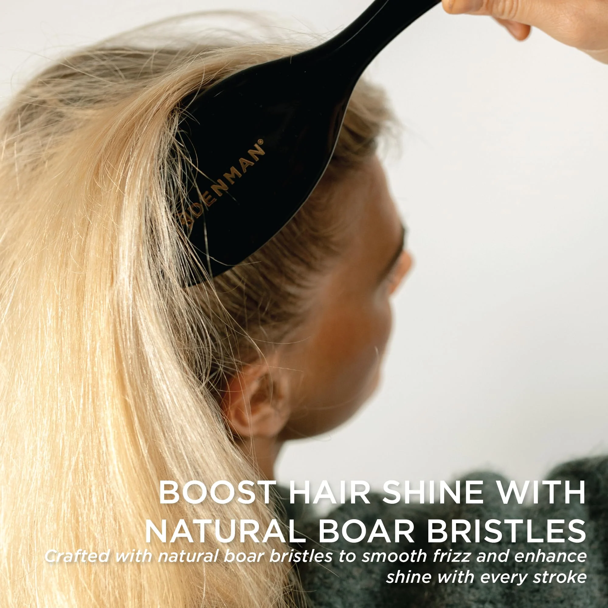 Denman Natural Bristle Grooming Brush, Medium - Image 5
