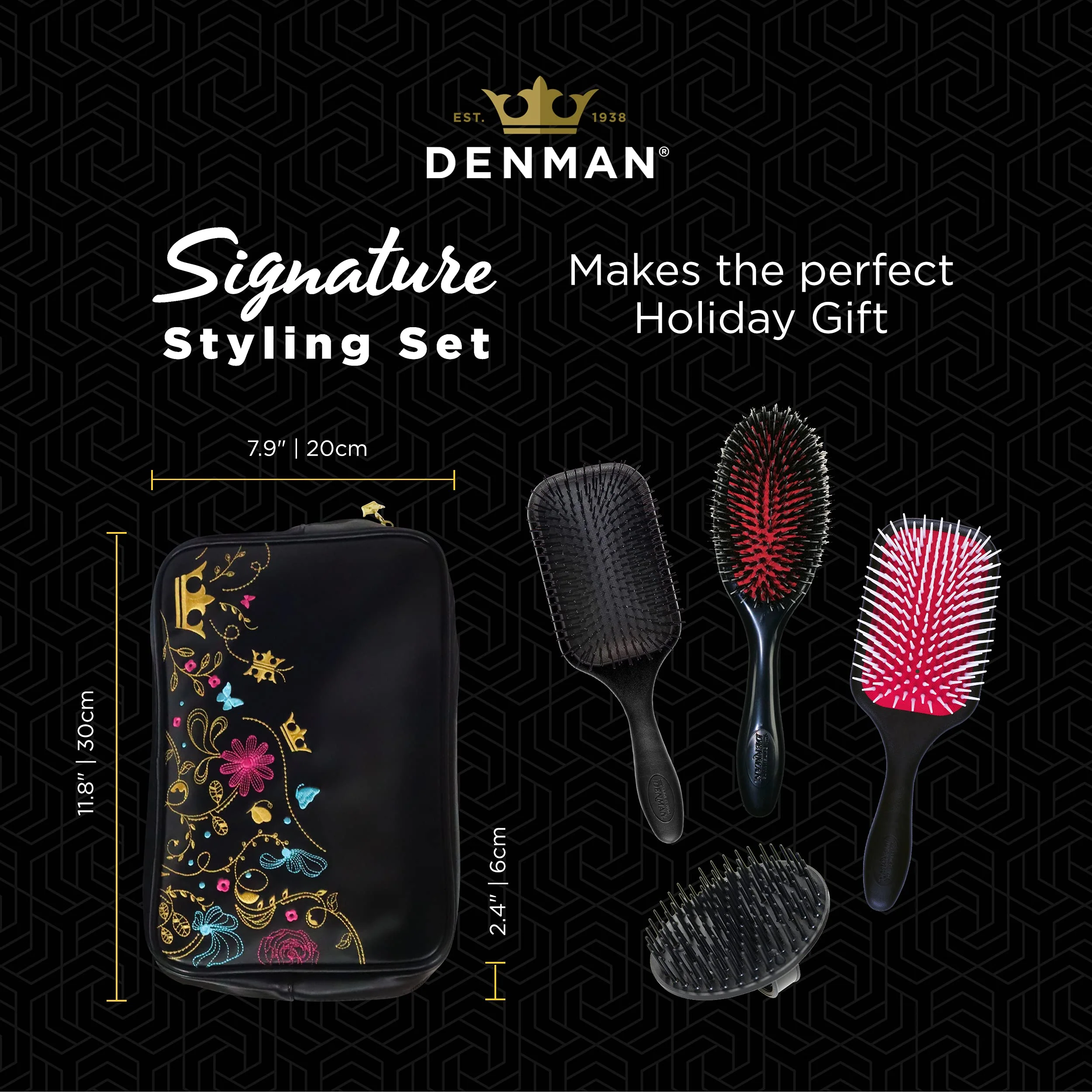 Denman Signature Styling Set - the ultimate hair brush gift set for detangling, styling and smoothing hair - Image 4