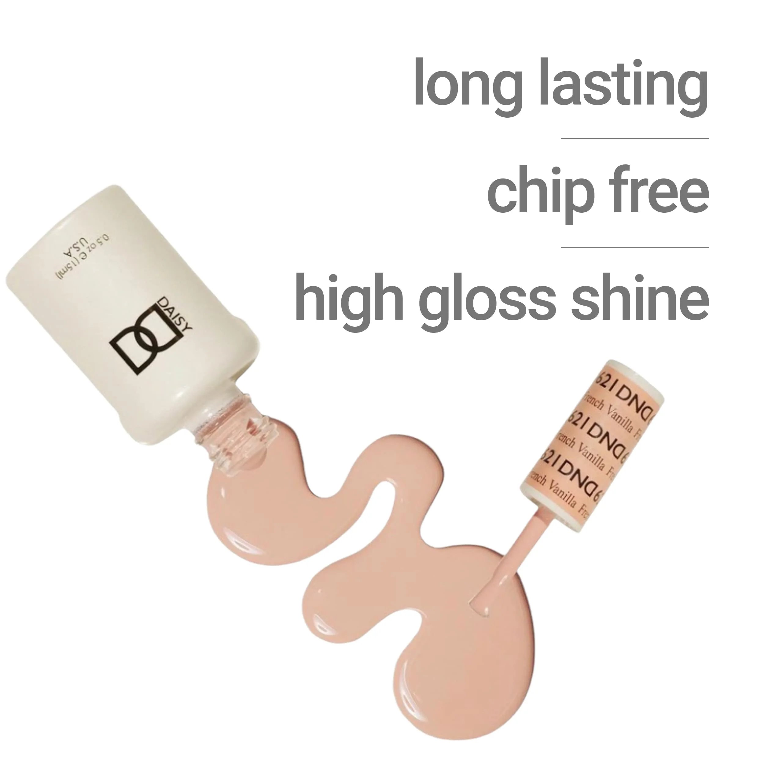 DND Gel Polish Set, Sheer Collection, UV/LED Gel Polish and Air Dry Nail Lacquer, Matching Chip-Free Polish Duo, 860 She’s White? She’s Pink?, 0.5 Fl Oz - Image 4