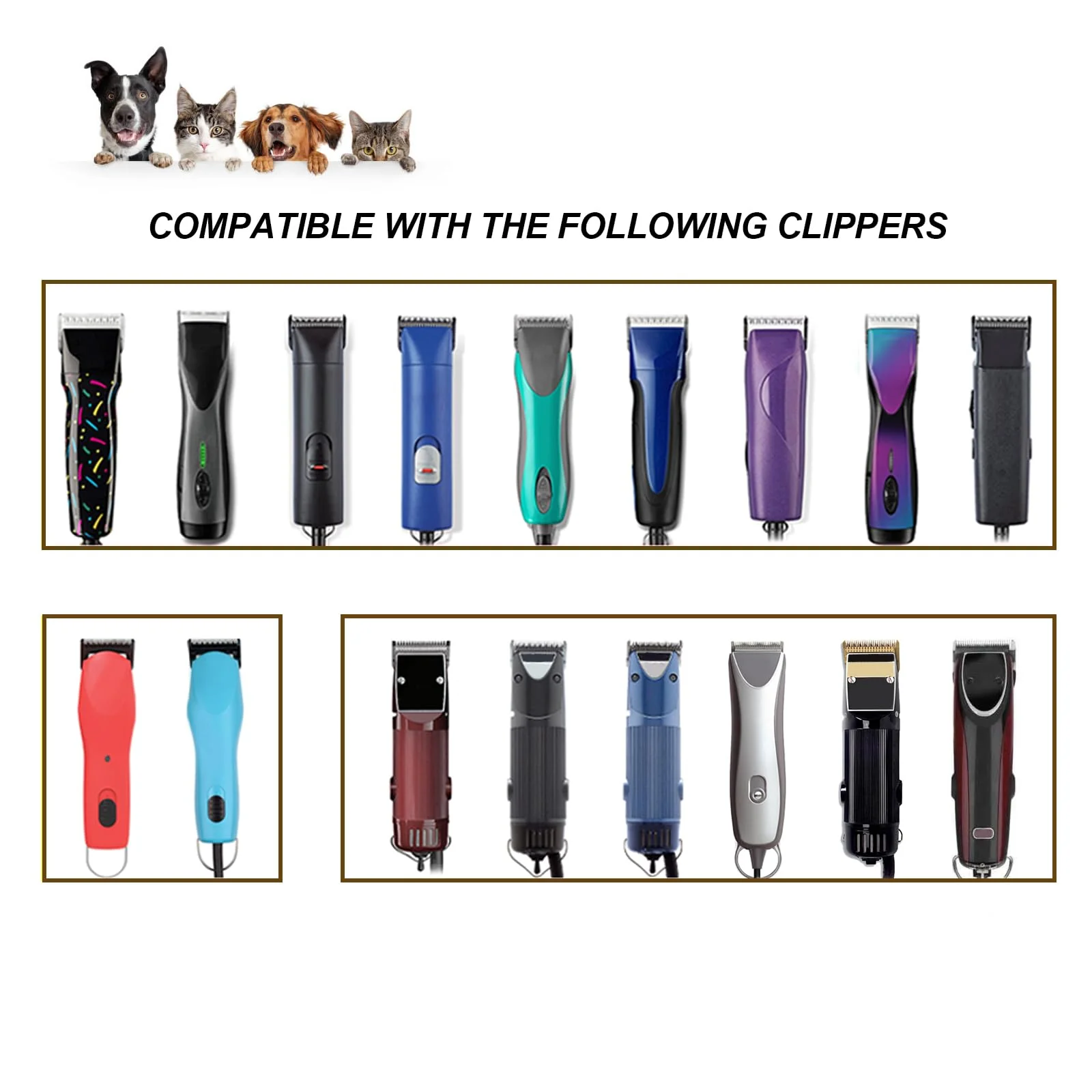 DODAER Size 7FC/5FC/4FC Detachable Pet Dog Grooming Clipper Ceramic Blades Set,Compatible with Andis,Oster A5,Wahl KM Series Clippers,Cut Length 1/8"(3.2mm) to 3/8”(9.5mm),3 Pack - Image 3