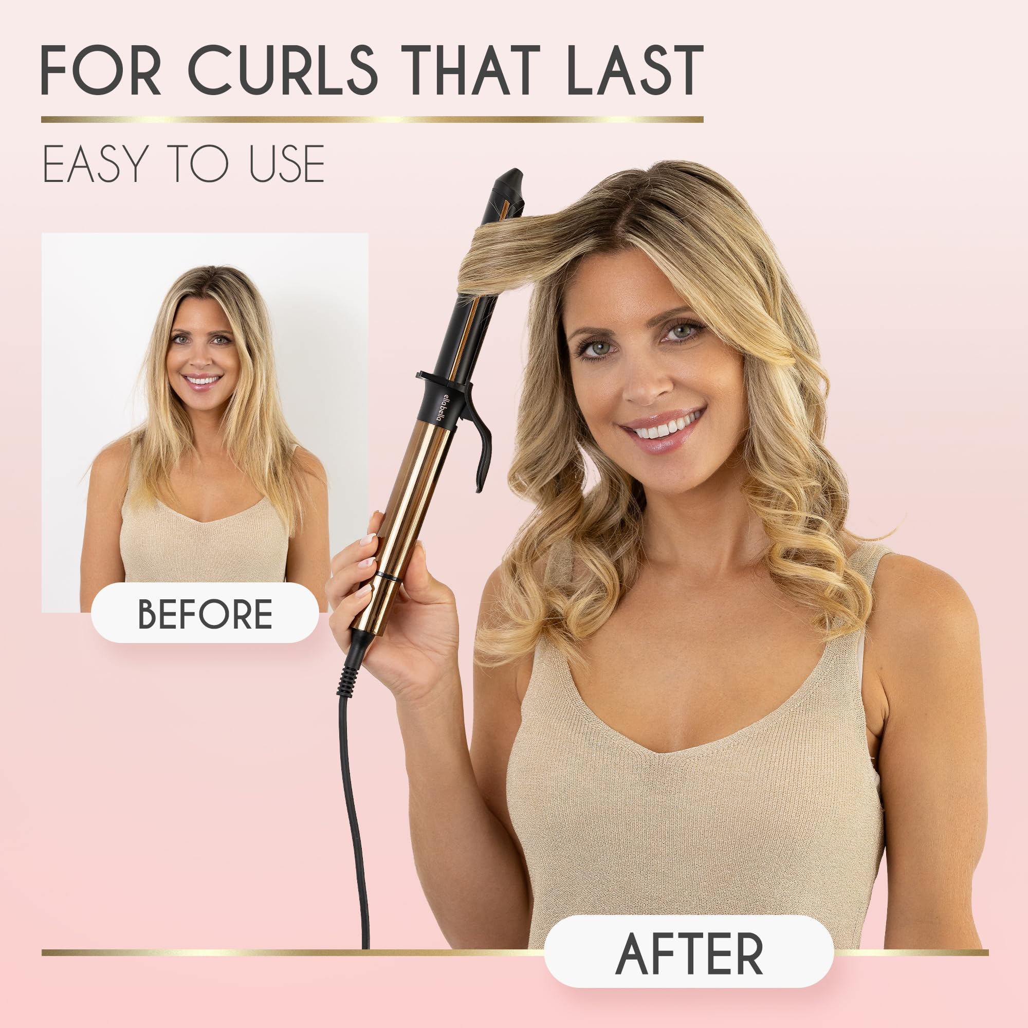 ELLA BELLA® Curling Iron 1 Inch • Professional Hair Curler • Curling Wand • Ceramic Curling Irons • Transform Your Look in Seconds • Suitable for All Hair Types • Say Goodbye to Heat Damage - Image 3