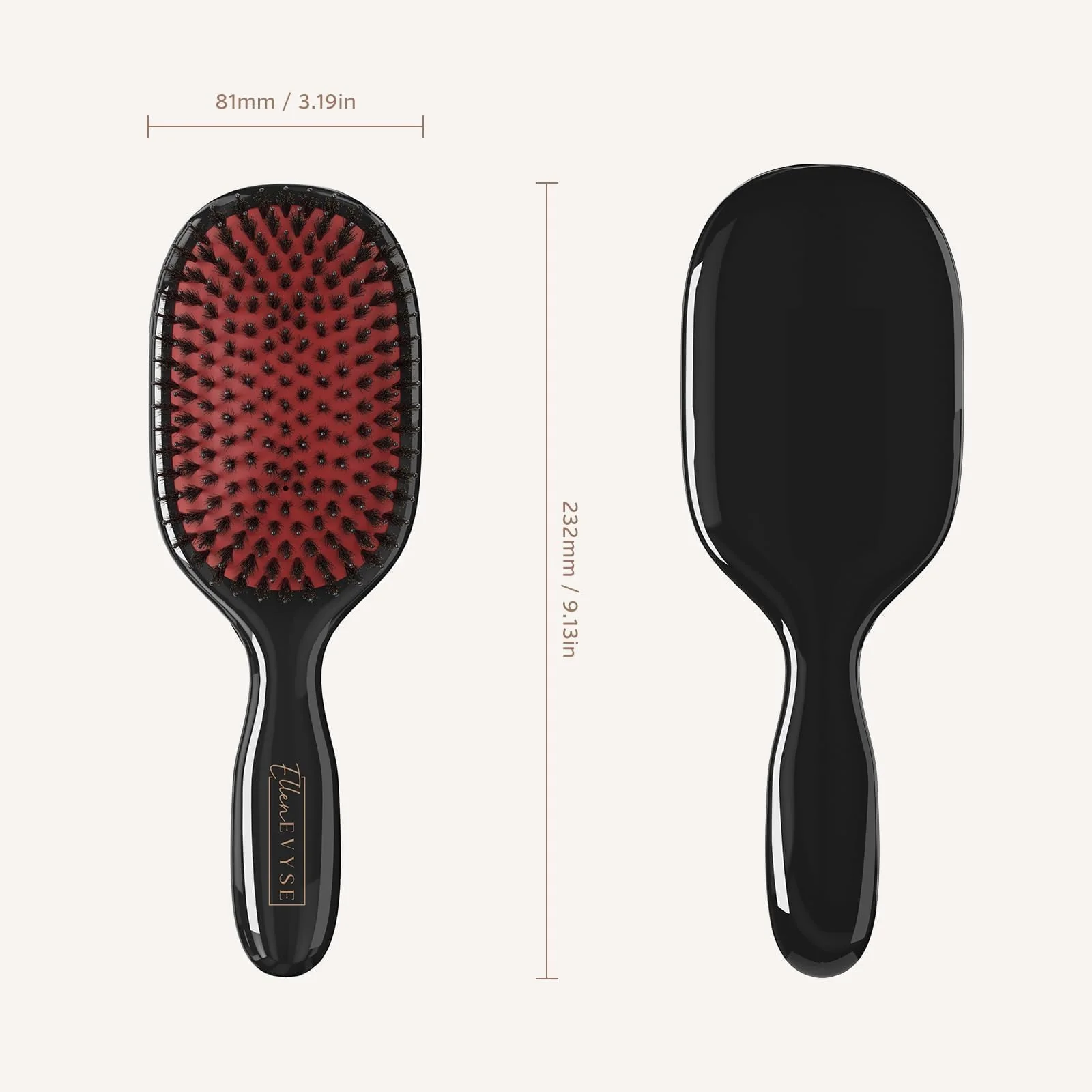 Ellen Evyse Boar Bristle Hair Brush, Nylon Pins and Soft Boar Bristles for Smoothing, Detangling, Reducing Breakage and Enhancing Shine, Hairbrush for Women,Men - Image 7