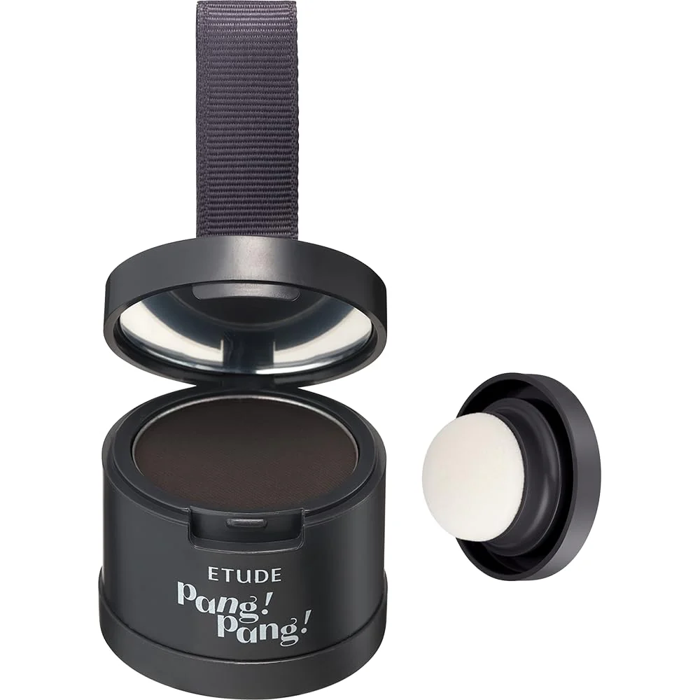 ETUDE Hair Pang Pang hairline powder Root Touch Up Hair Color, Waterproof, For Facial Makeup, Hairline and Thin Hair - Natural Black