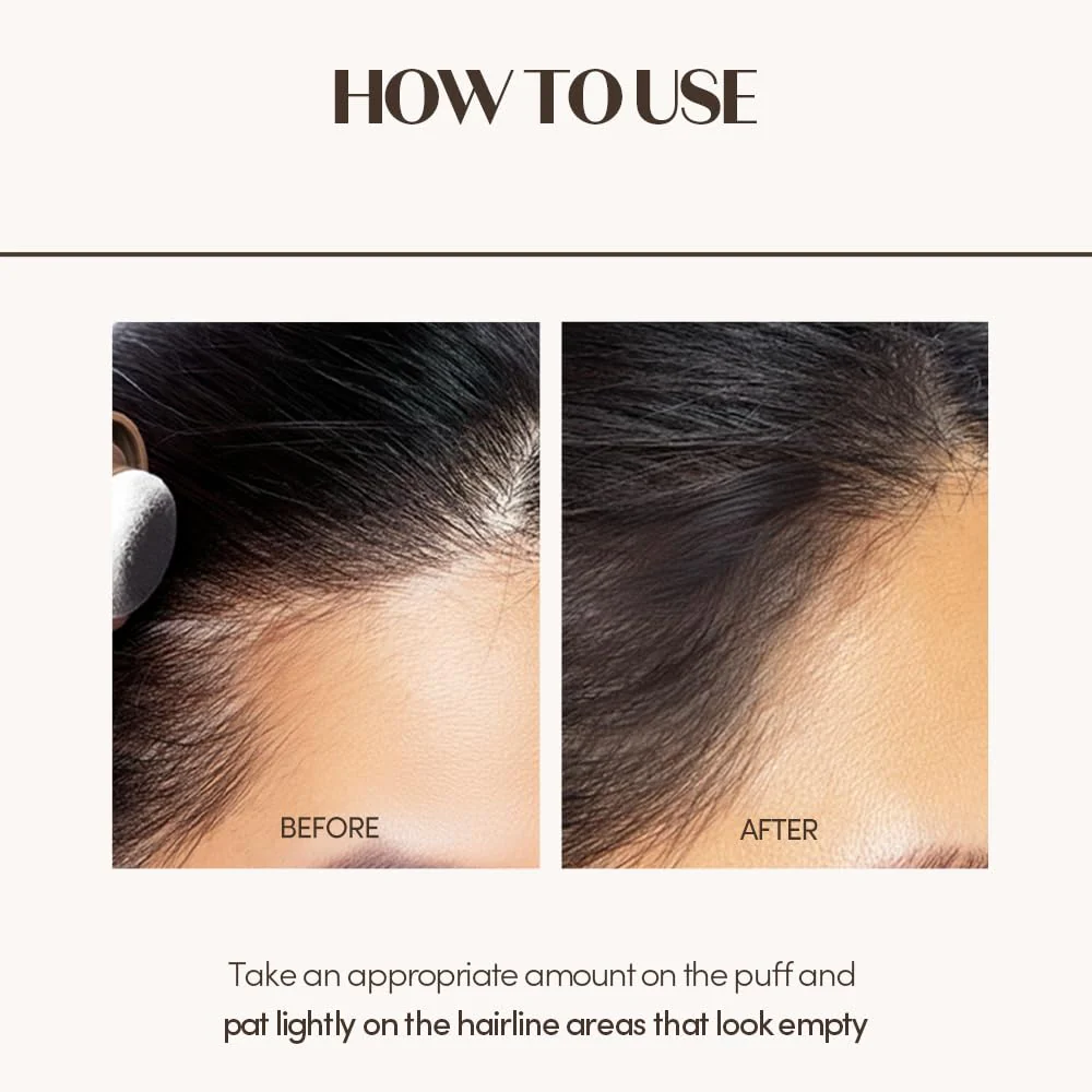 ETUDE Hair Pang Pang hairline powder Root Touch Up Hair Color, Waterproof, For Facial Makeup, Hairline and Thin Hair - Natural Black - Image 2