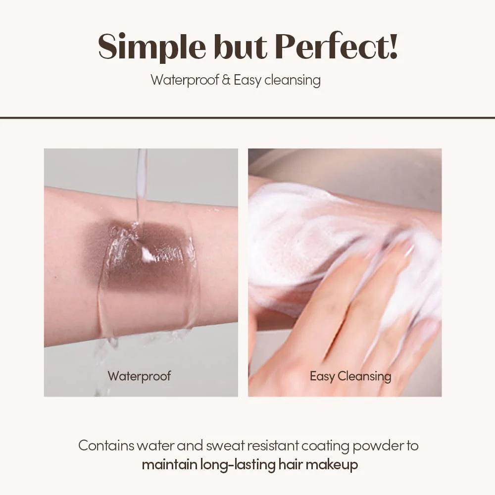 ETUDE Hair Pang Pang hairline powder Root Touch Up Hair Color, Waterproof, For Facial Makeup, Hairline and Thin Hair - Natural Black - Image 8