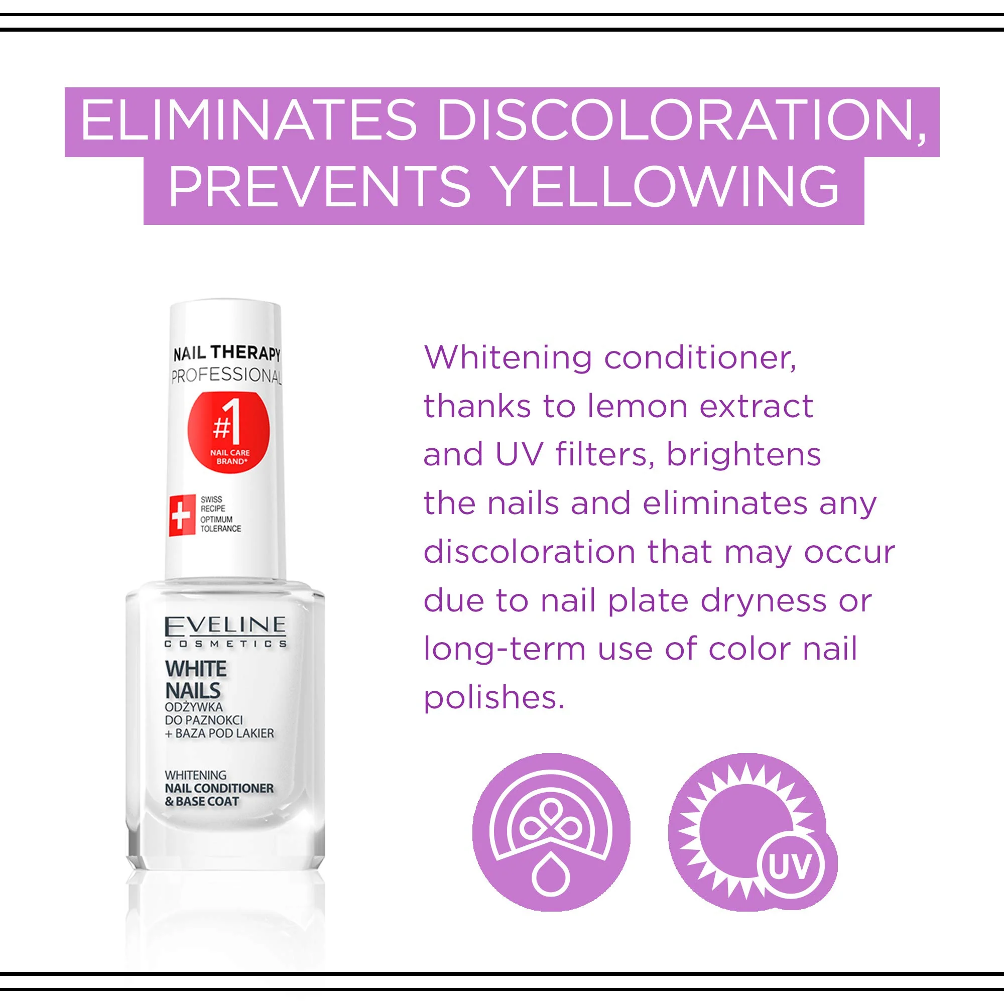 Eveline Cosmetics 3 In 1 Instantly Whiter Nail Whitener - Image 3