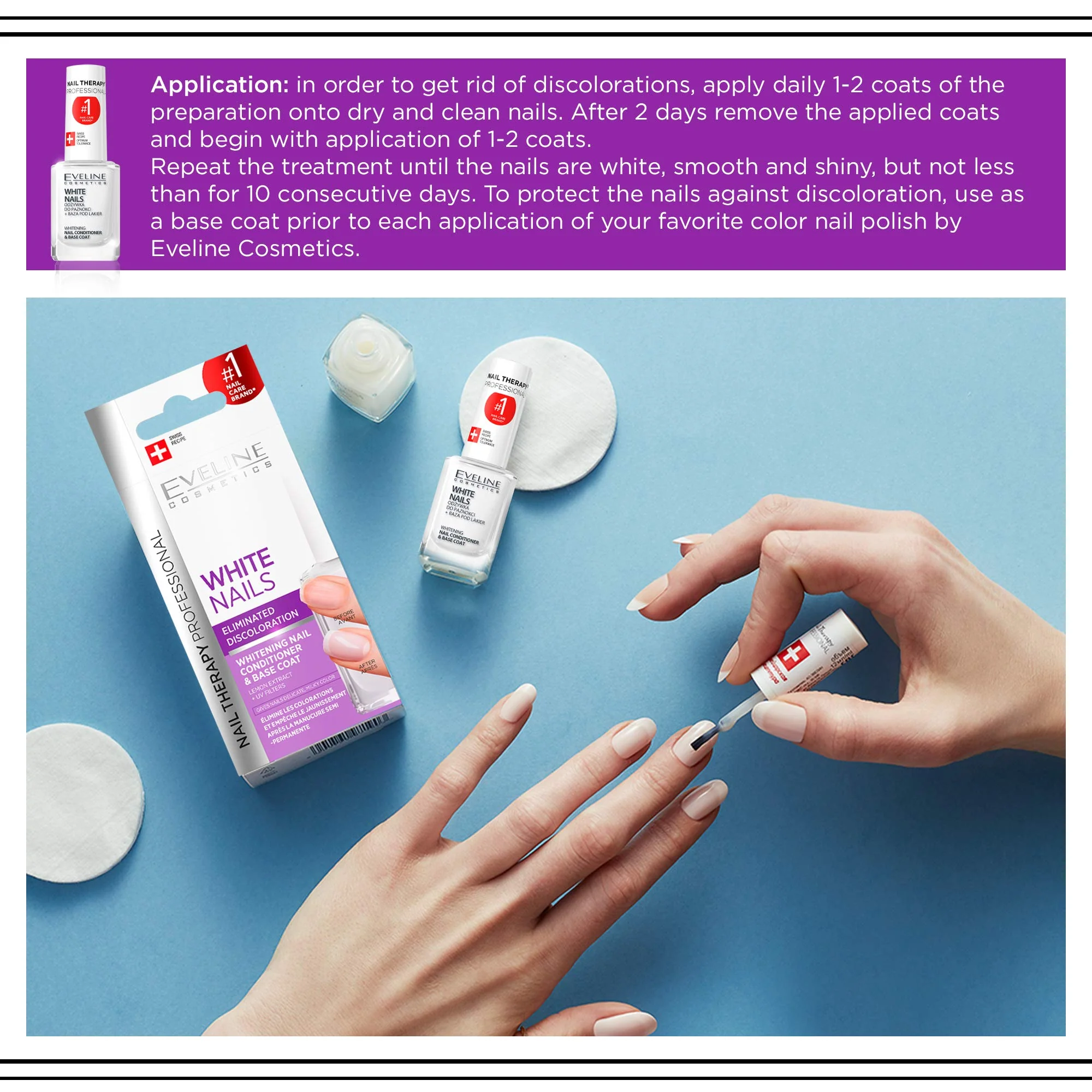 Eveline Cosmetics 3 In 1 Instantly Whiter Nail Whitener - Image 7