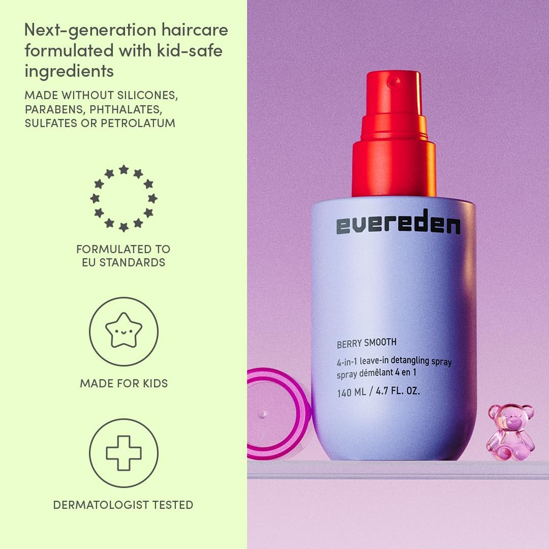Evereden Kids Detangler Spray: 4-in-1 Leave-In Hair Spray | Detangle, Moisturize & Fight Frizz | Easily Tackle Even the Toughest Knots | Clean & Vegan All types of Hair Product for Kids - Image 6
