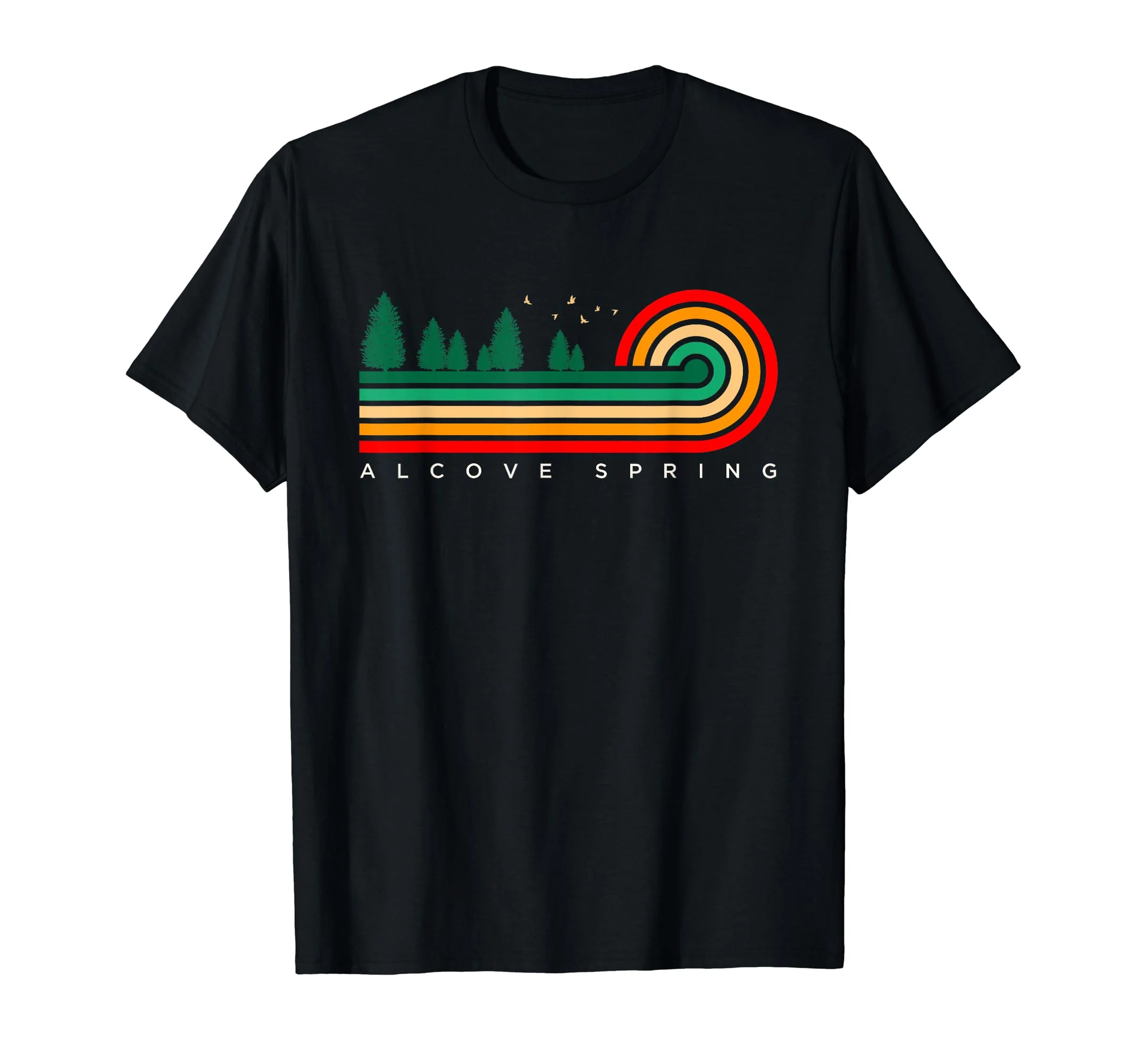 Evergreen Vintage Stripes Alcove Spring, Kansas T-Shirt
