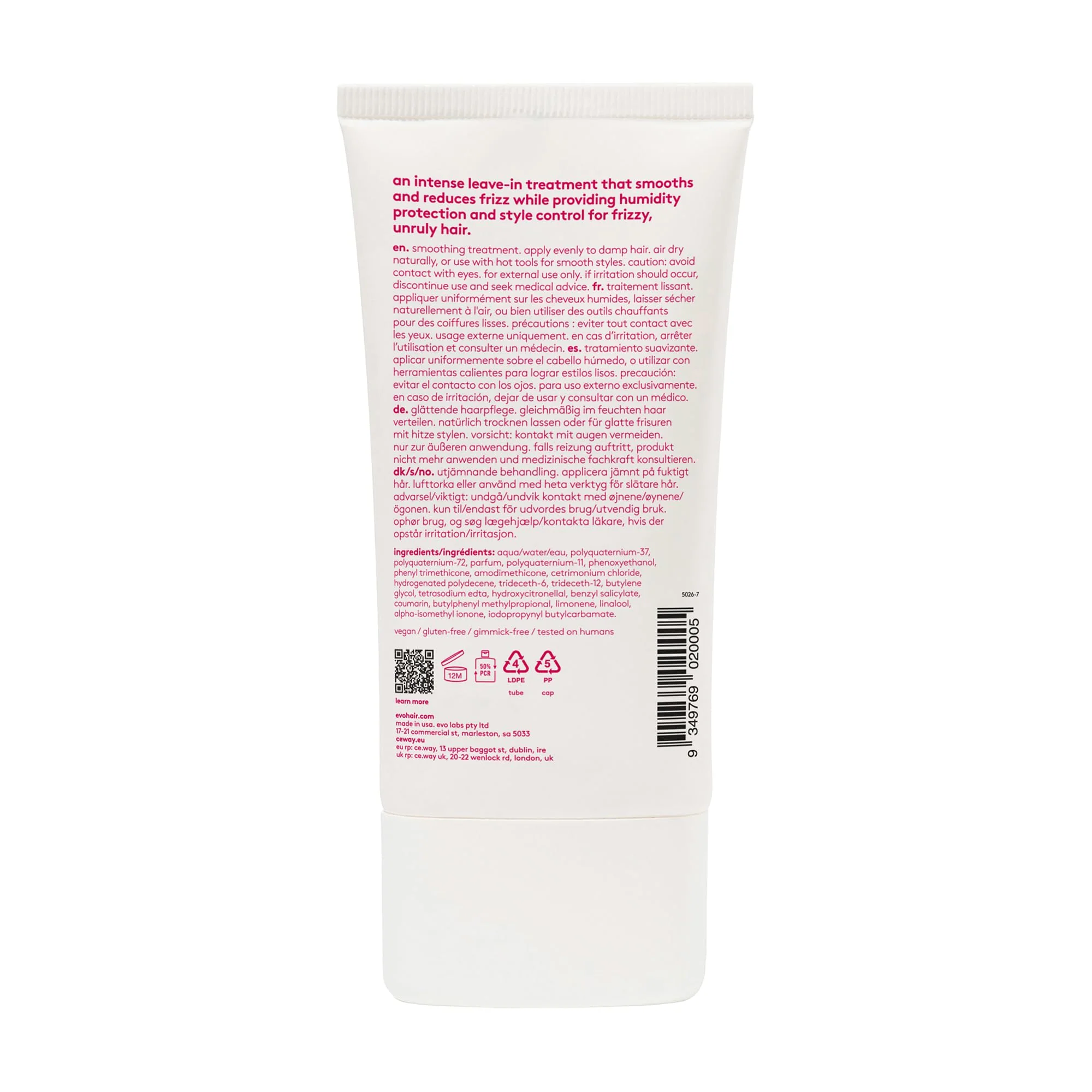 Evo Lockdown Leave-In Smoothing Treatment for Frizzy & Color-Treated Hair - Anti-Frizz, Humidity Control & Detangler - 5.1 fl oz - Image 3