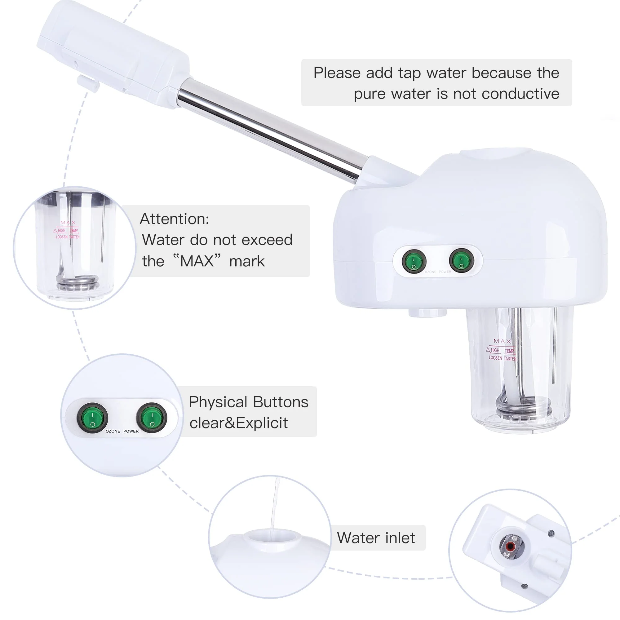 Facial Steamer, Professional Face Steamer for Facial Deep Cleaning, Hot Mist Steam Esthetician Machine for Personal Home Beauty Salon Spa Skin Care