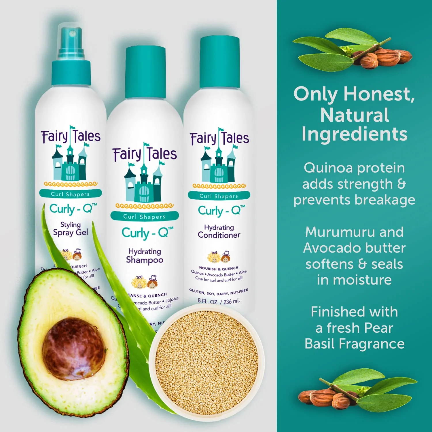 Fairy Tales Curly Q Hydrating Kids Shampoo 12oz and Conditioner 8oz - Paraben, Sulfate, Gluten, and Nut Free - For All Curl Types Including Multi Cultural Hair (2 Pack) - Image 4