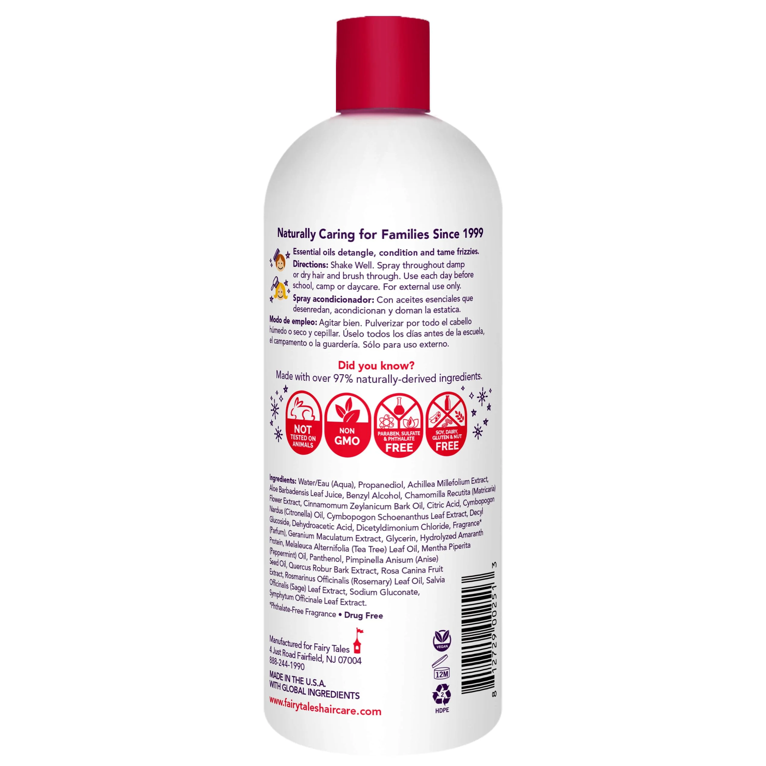 Fairy Tales Rosemary Repel Daily Kids Conditioning Spray Refill– Kids Like the Smell, Lice Do Not, 32 fl oz. (Pack of 1)