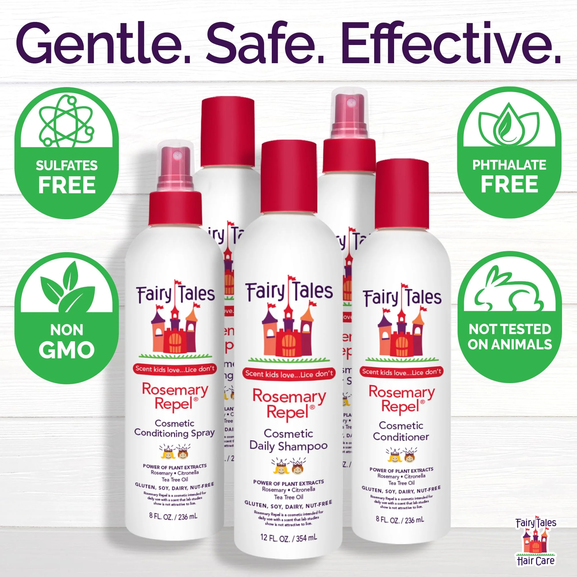 Fairy Tales Rosemary Repel Daily Kids Shampoo, 32 fl oz. and Conditioner, 32 fl oz. Duo – Kids Like the Smell, Lice Do Not (Pack of 2) - Image 4