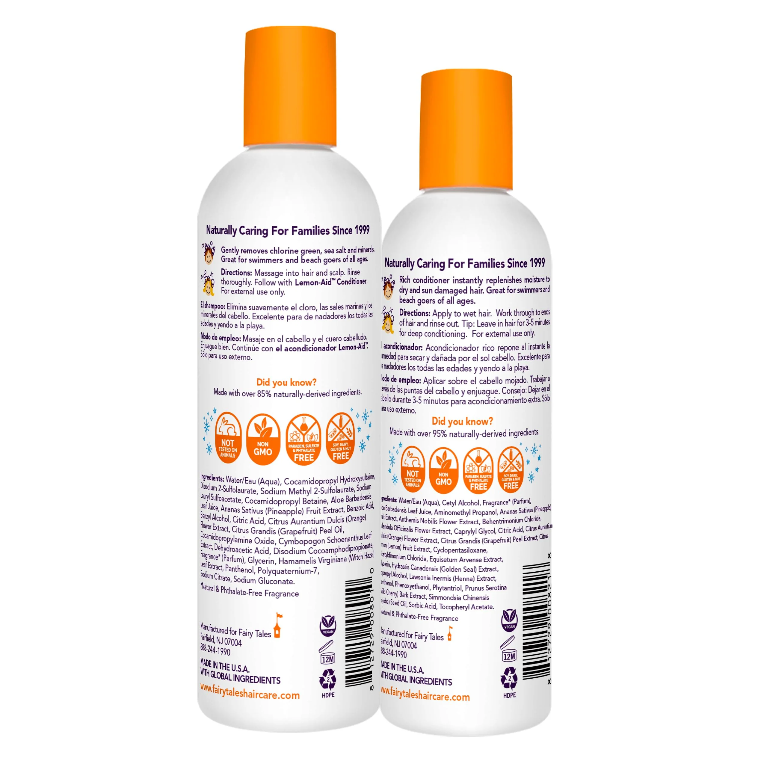 Fairy Tales Swim Shampoo 12oz and Conditioner 8oz for Kids | Made with Natural Ingredients in the USA | Chlorine Removal Swimmer Shampoo and Conditioner | No Parabens, Sulfates, or Synthetic Dyes