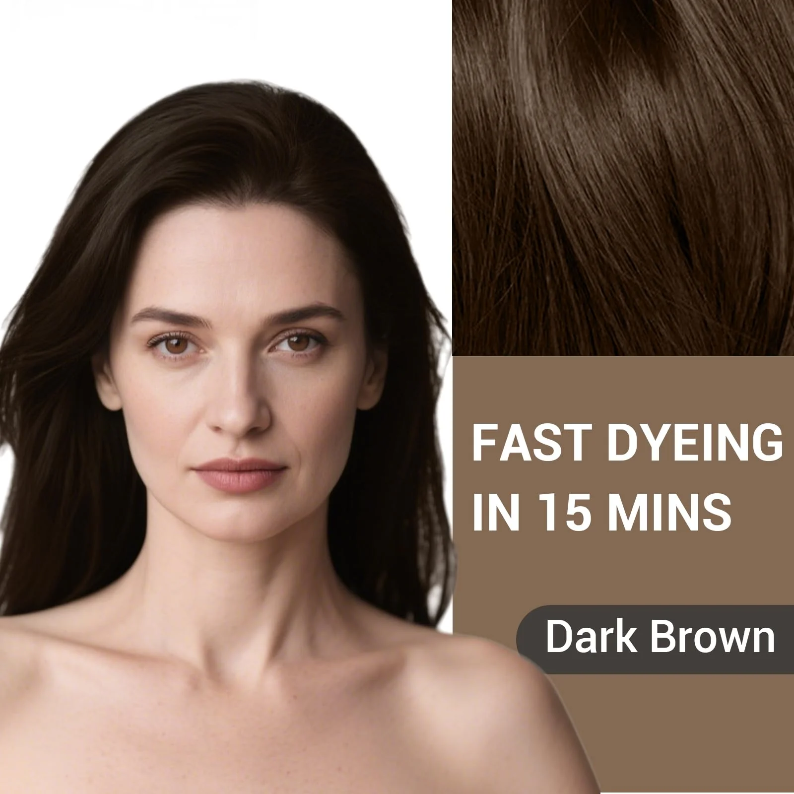 Farndu Dark Brown Hair Dye Shampoo for Women Men, 3 in 1 Hair Color Shampoo Dye for Grey Hair Coverage Champu Para Canas Mujer - Image 2