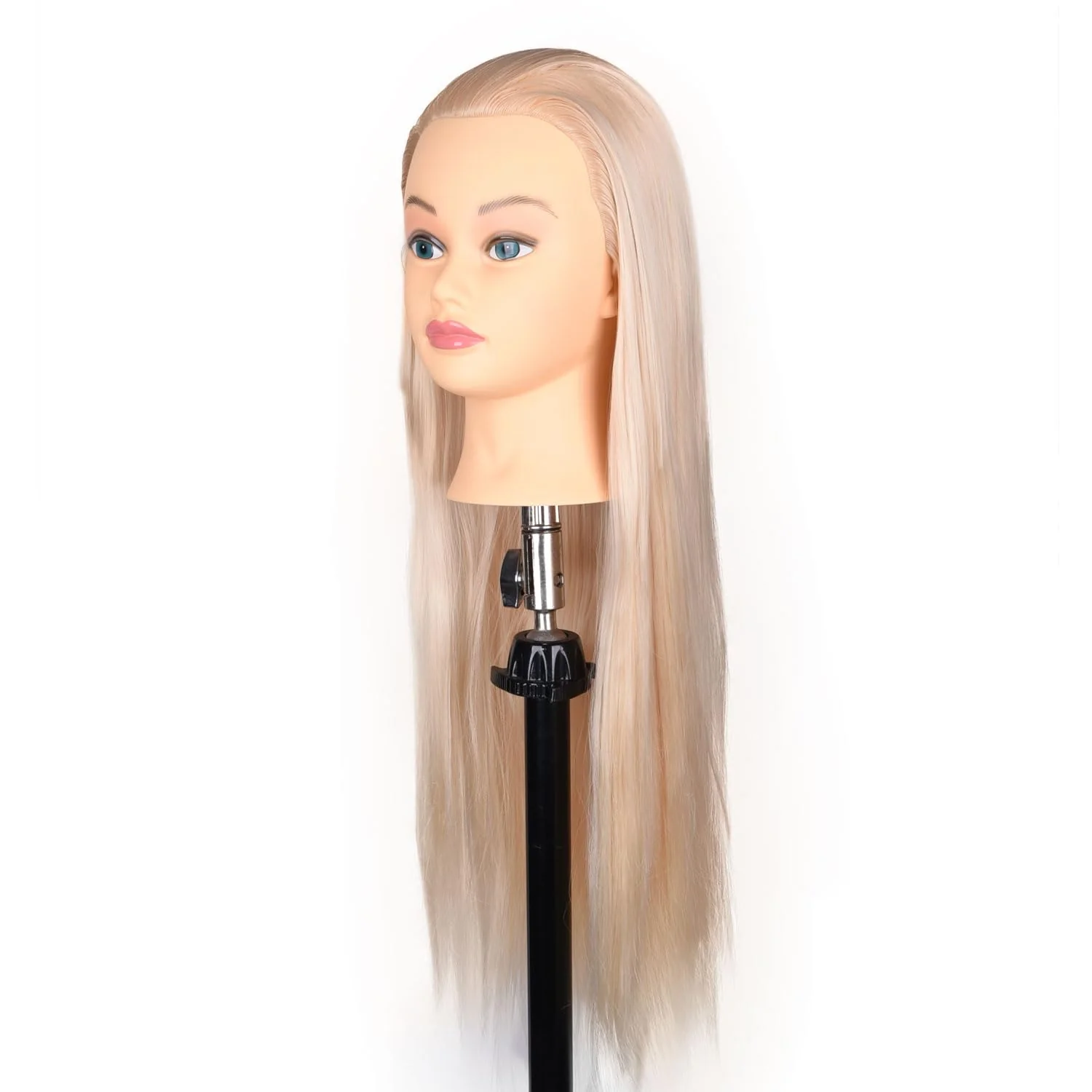 Female Mannequin Head 26 Inch Long Hair Training Head Hair Styling Manikin Cosmetology Doll Head Synthetic Fiber Hair Dressing Salon Training Head Model with Free Clamp (Color 613) - Image 5