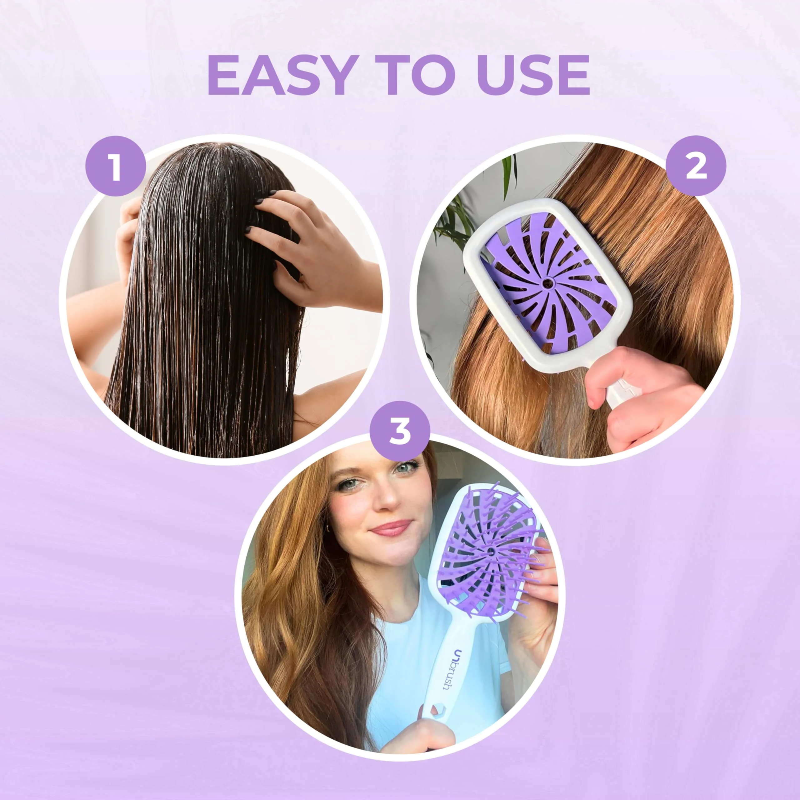 FHI Heat UNbrush Plus — Curly Hair Brush for Gentle & Effective Detangling on Wet or Dry Fragile Hair Types — Detangler Brush w/ 84 UltraFlex Bristles, Ultra-light, Vented, Anti Static Hairbrush - Image 8