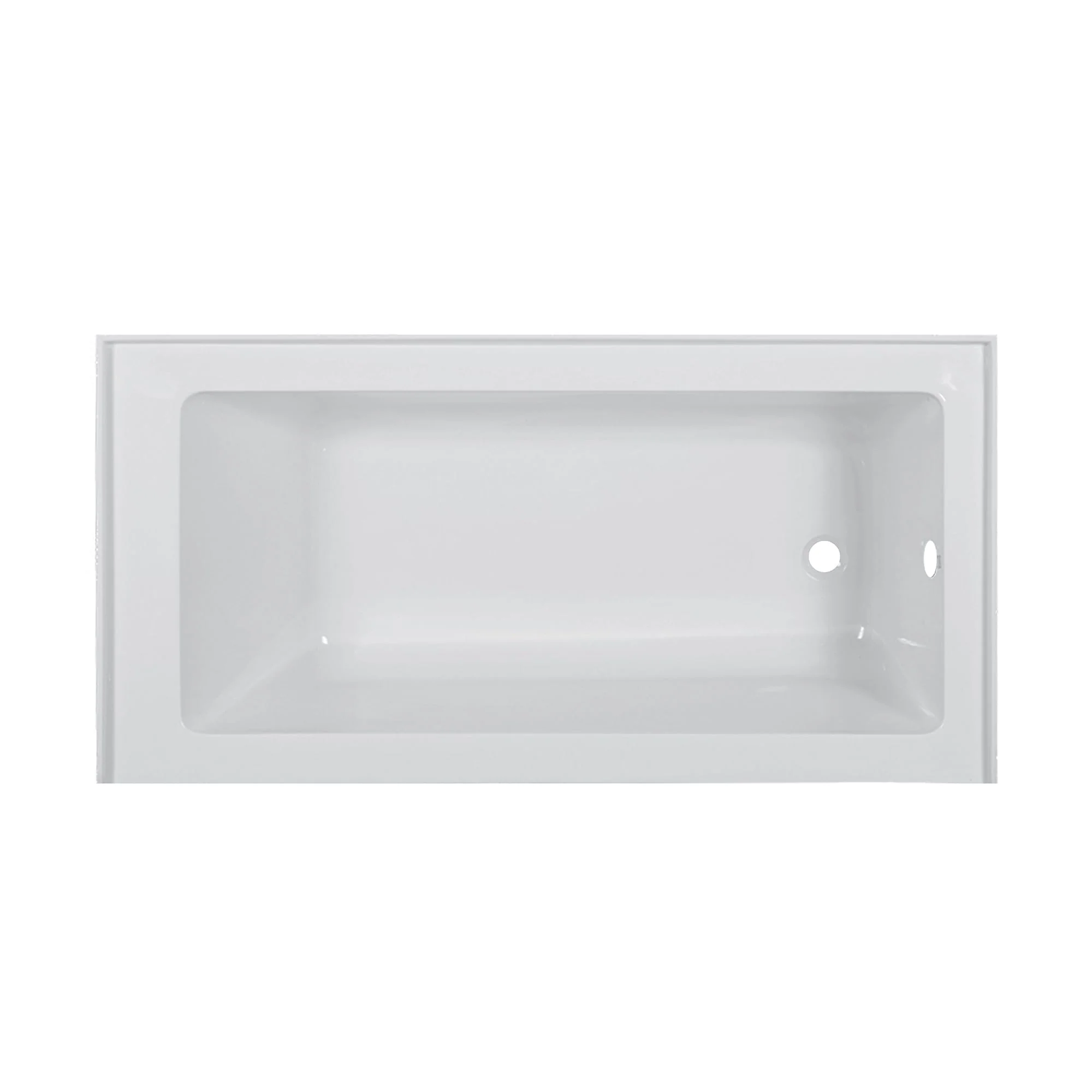 Fine Fixtures Acrylic, Fiberglass Alcove Soaking Bathtub with Integral Apron Front in Glossy White - Right Hand Drain, 72" x 32" - Image 4