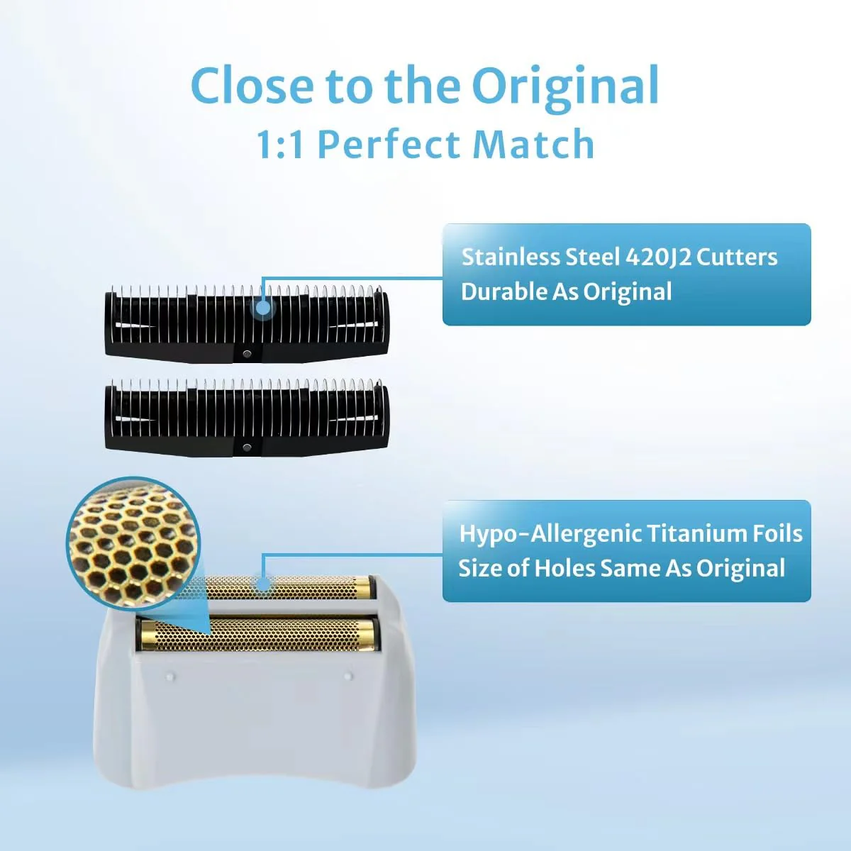 Foil Shaver Replacement Foil Compatible with Andis Foil Shaver TS1 (17150, 17235, 17220) and TS2 (17200), 1Pack - Image 3