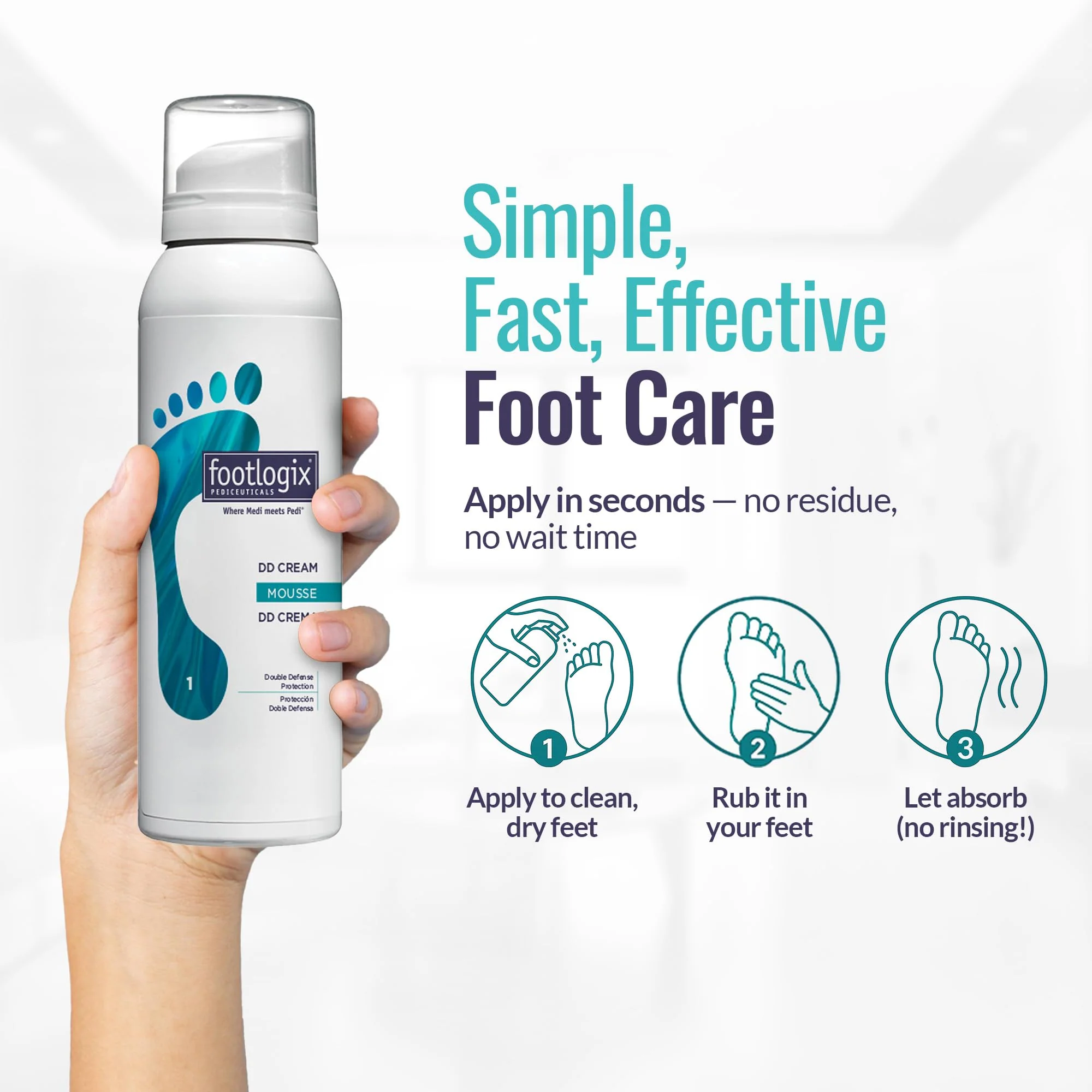 FOOTLOGIX DD Cream Mousse, White, 4.23 Ounce - Image 4