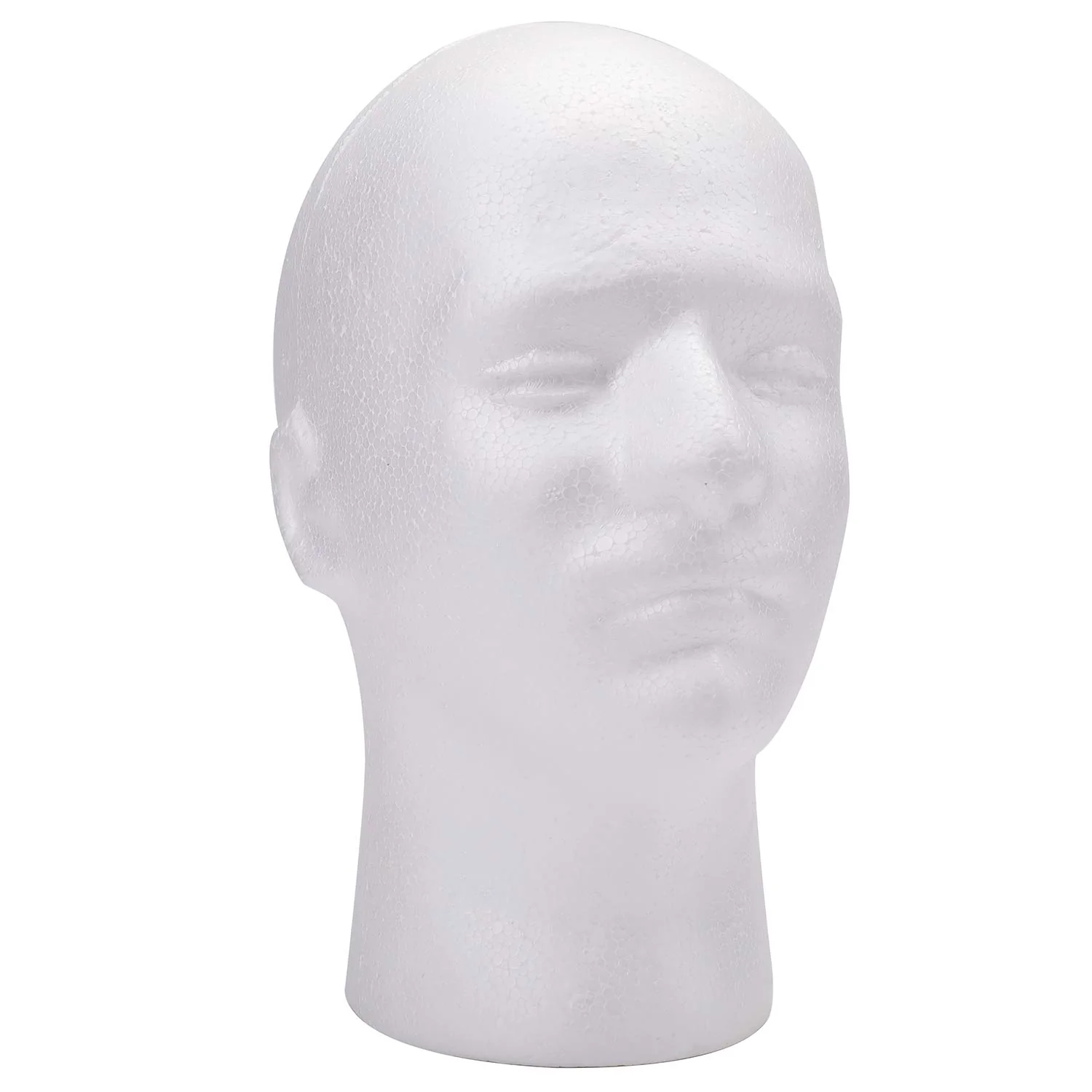 Foraineam 2 Pack Male Foam Head 11 Inch Man Mannequin Manikin Foam Heads Wig Display Holder Hats Glasses Display Stand - Image 4